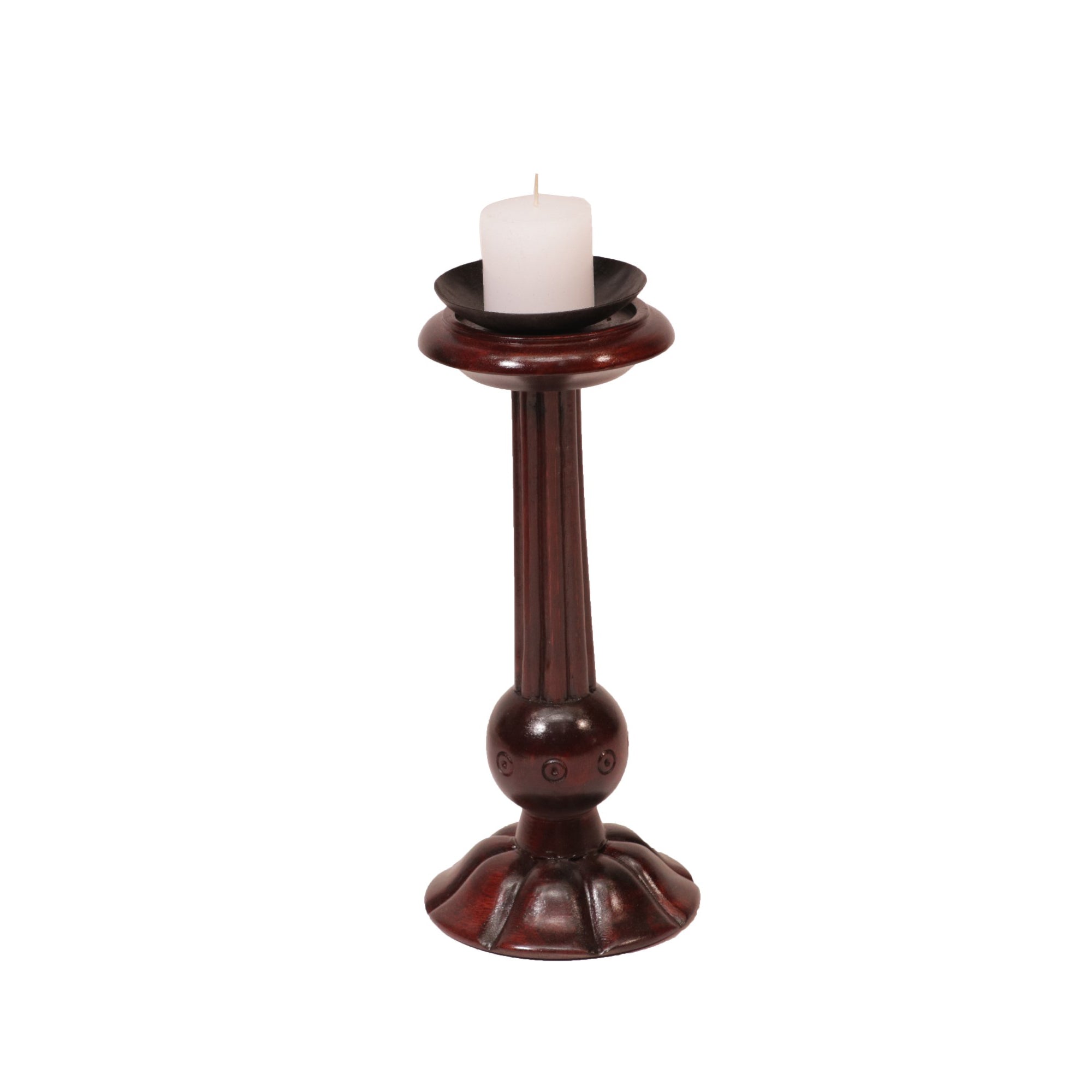 Rolling Base Wooden Candle Stand Candle Holder