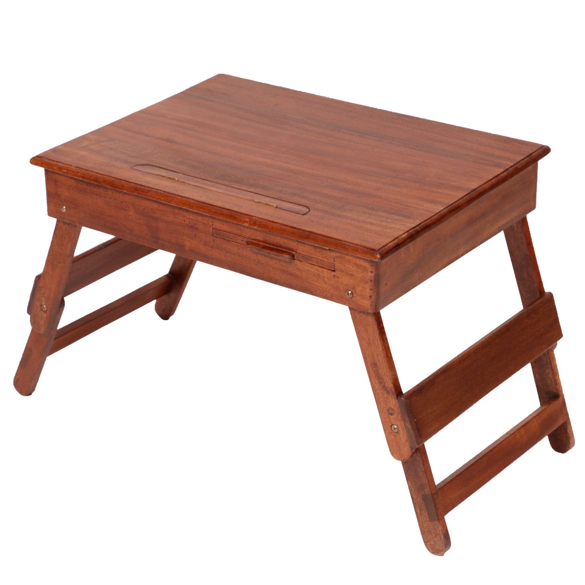 Wooden Lapdesk with Multi level leg folding with tray & Tilt Top Lapdesk
