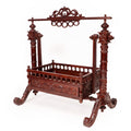 Vintage Bold Wooden Southern Carved Cradle Swing Cradle