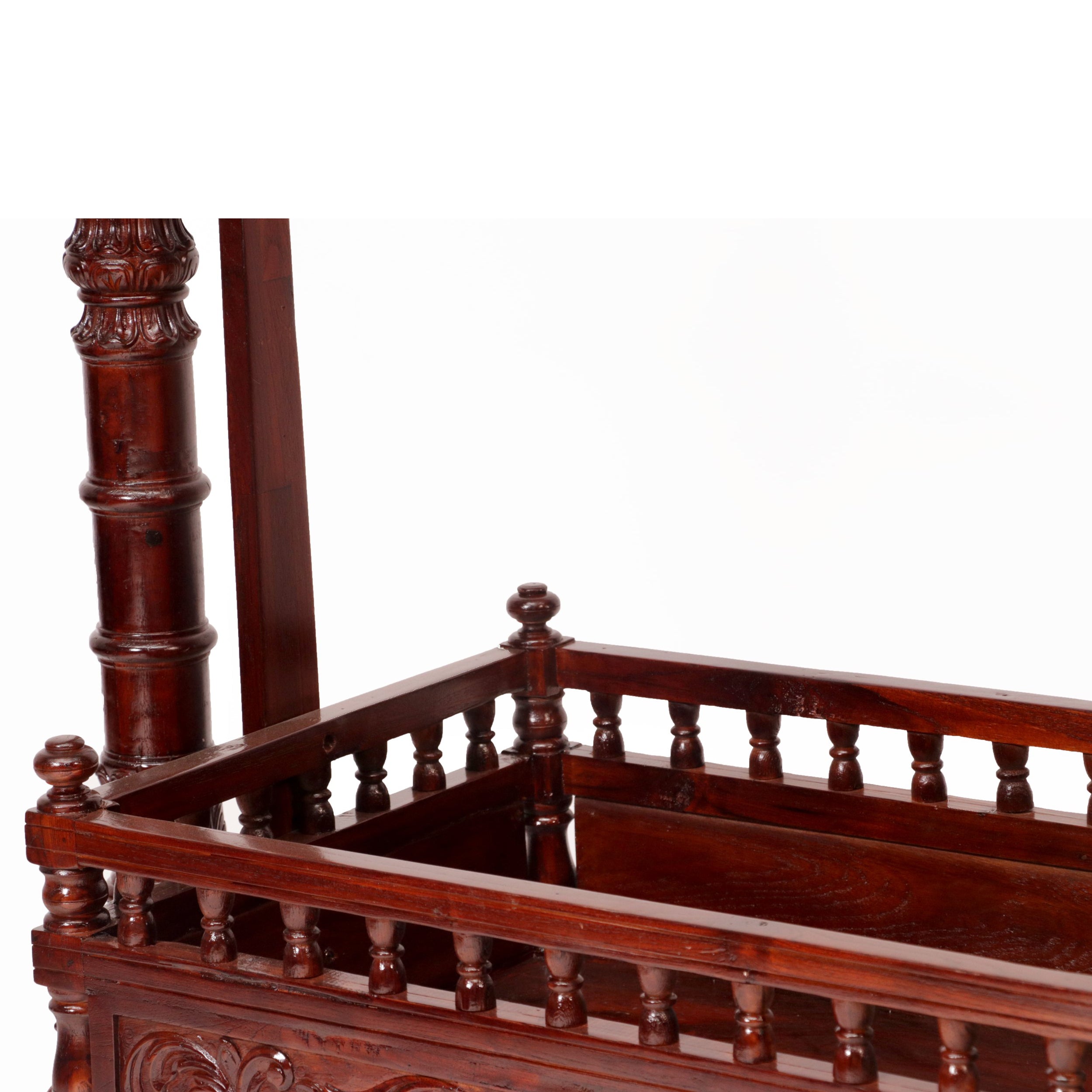 Vintage Bold Wooden Southern Carved Cradle Swing Cradle