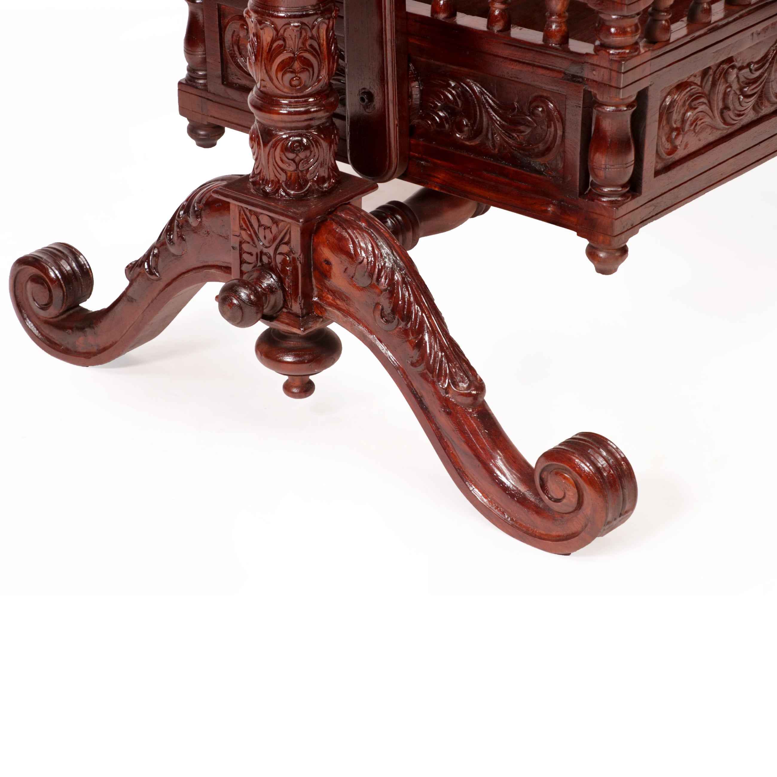 Vintage Bold Wooden Southern Carved Cradle Swing Cradle