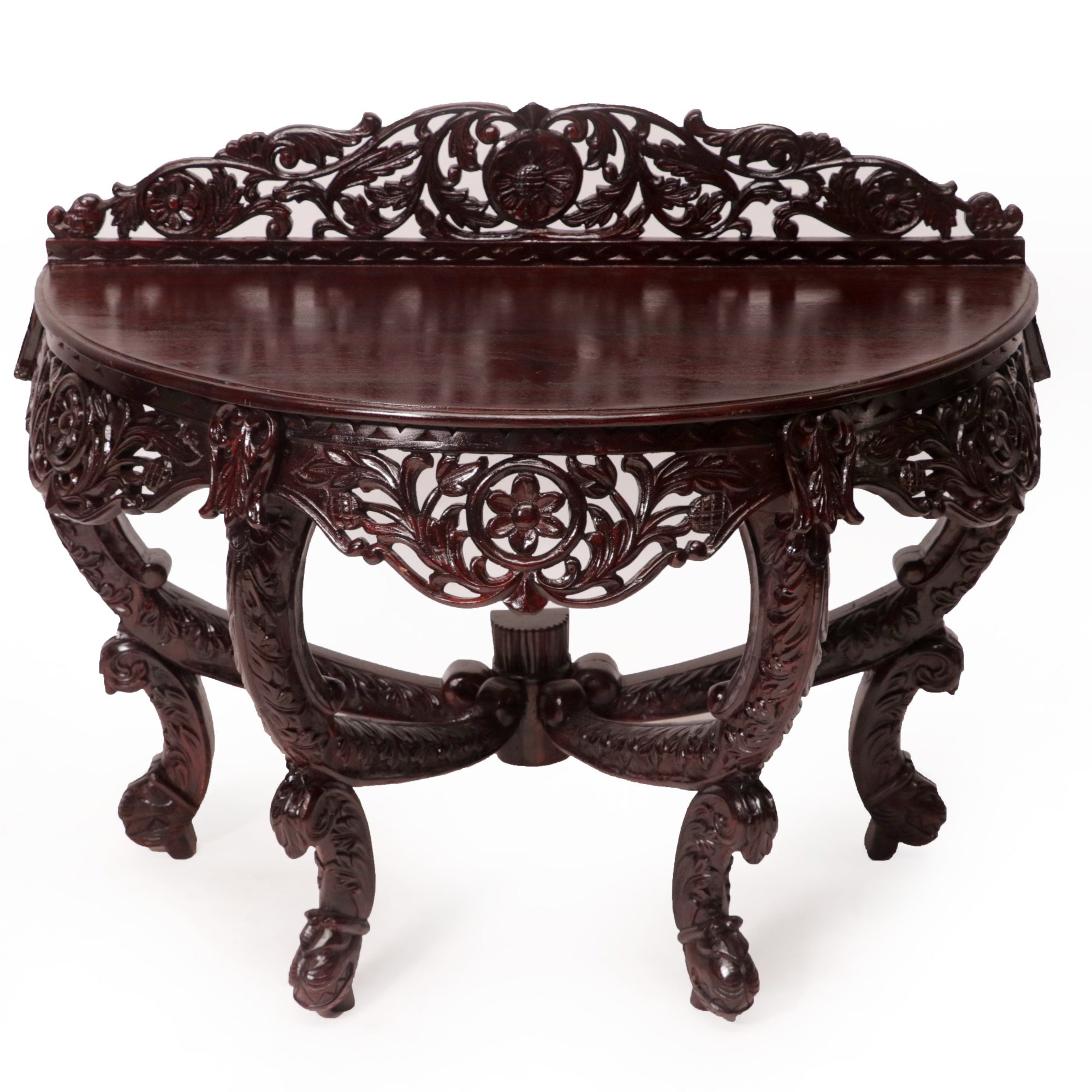 Inquisitive Carved Teak Console Table Console Table
