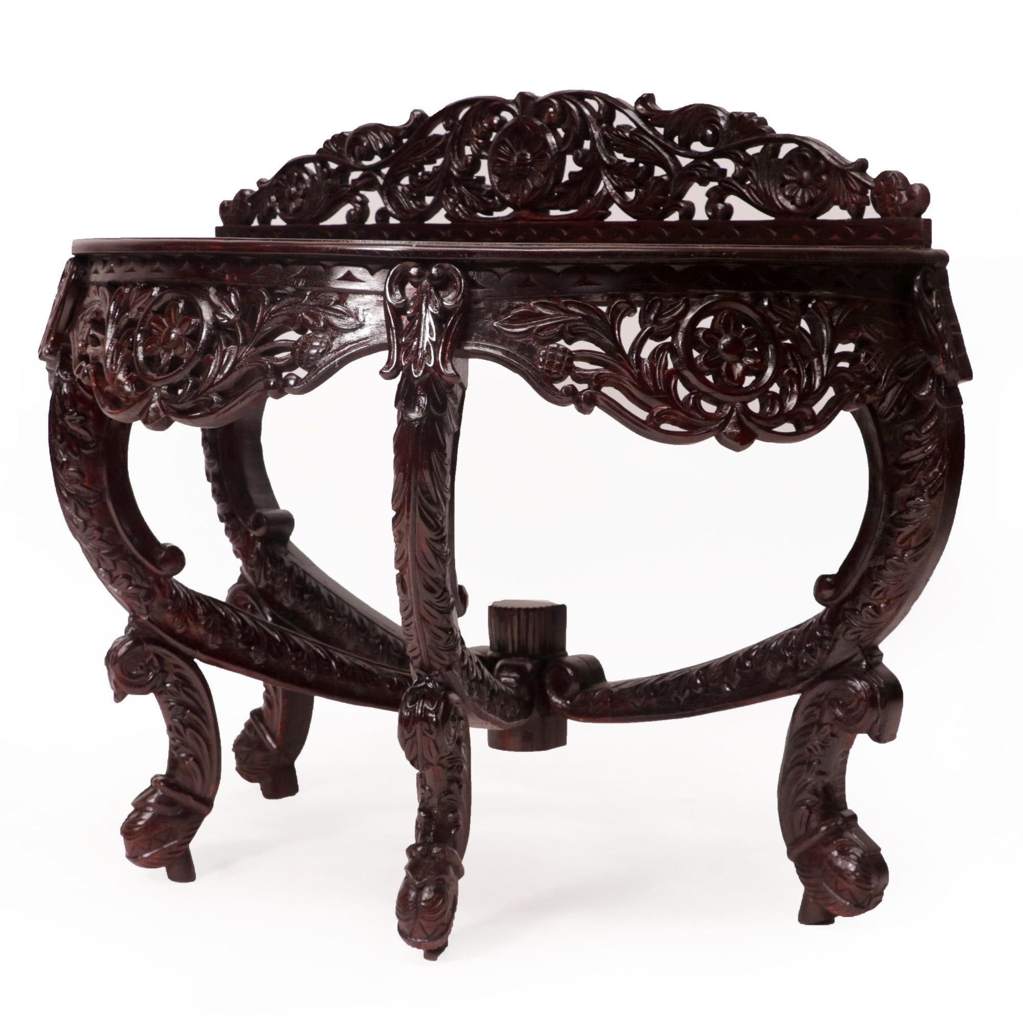 Inquisitive Carved Teak Console Table Console Table