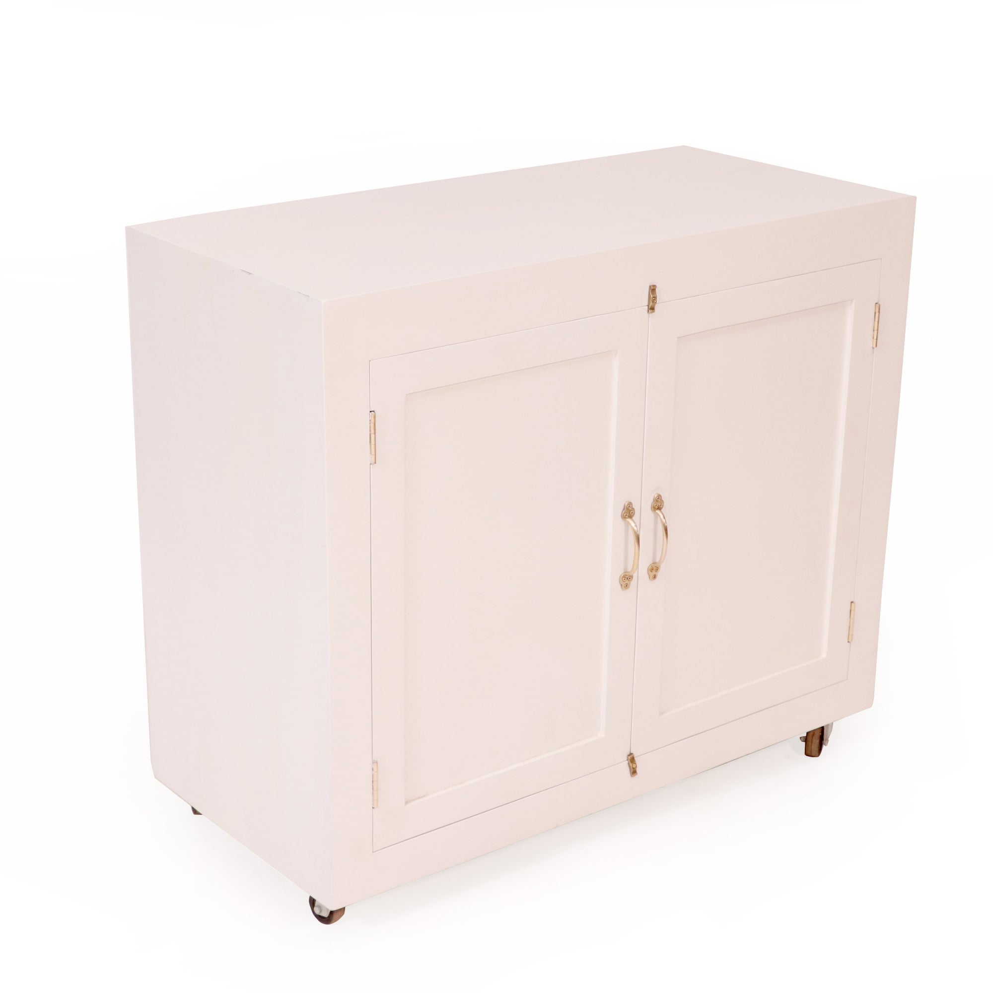2 Door Classical White Moveable Cabinet Cupboard