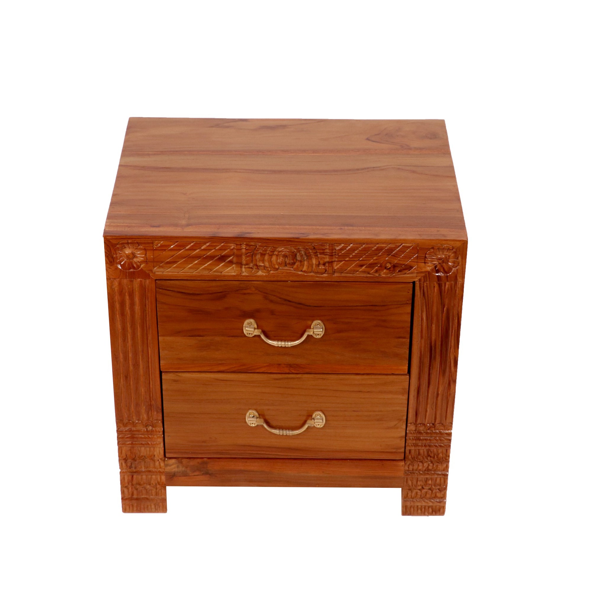 Folk carved bedside Bedside