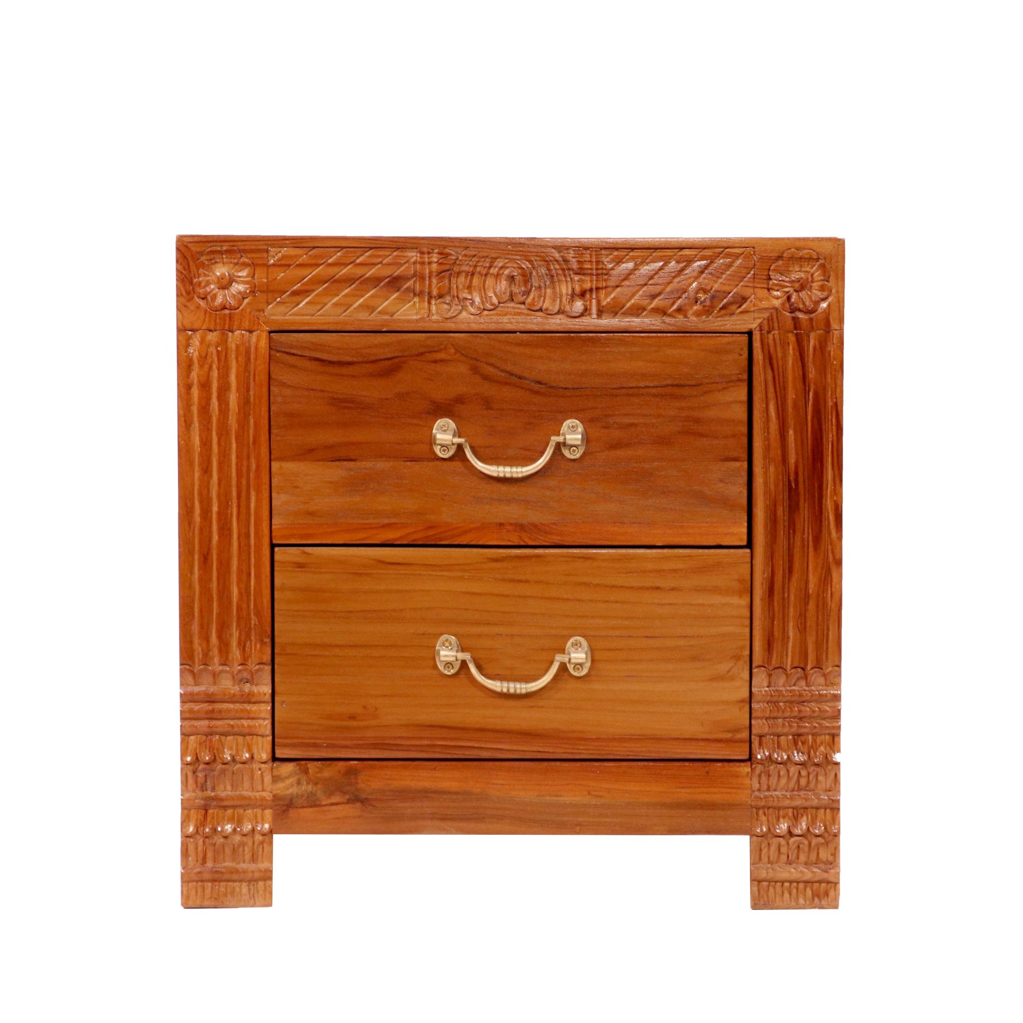 Folk carved bedside Bedside