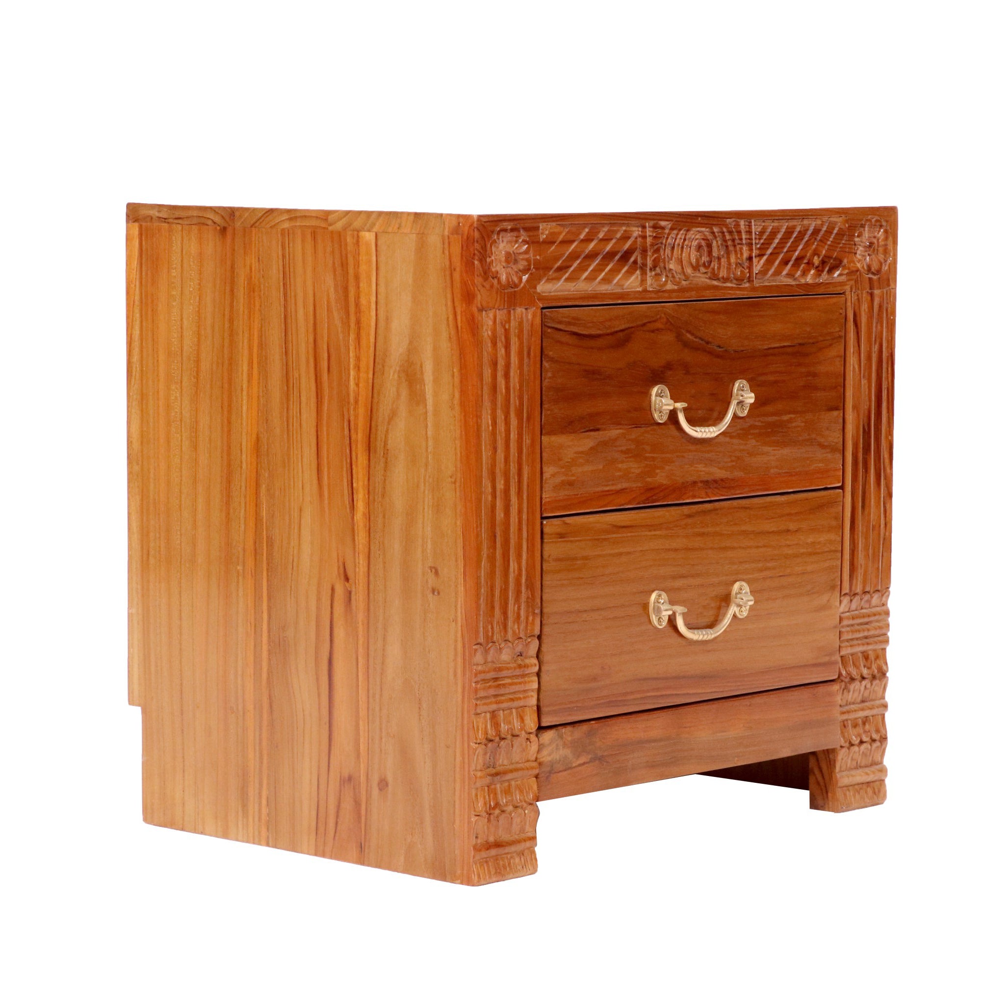 Folk carved bedside Bedside