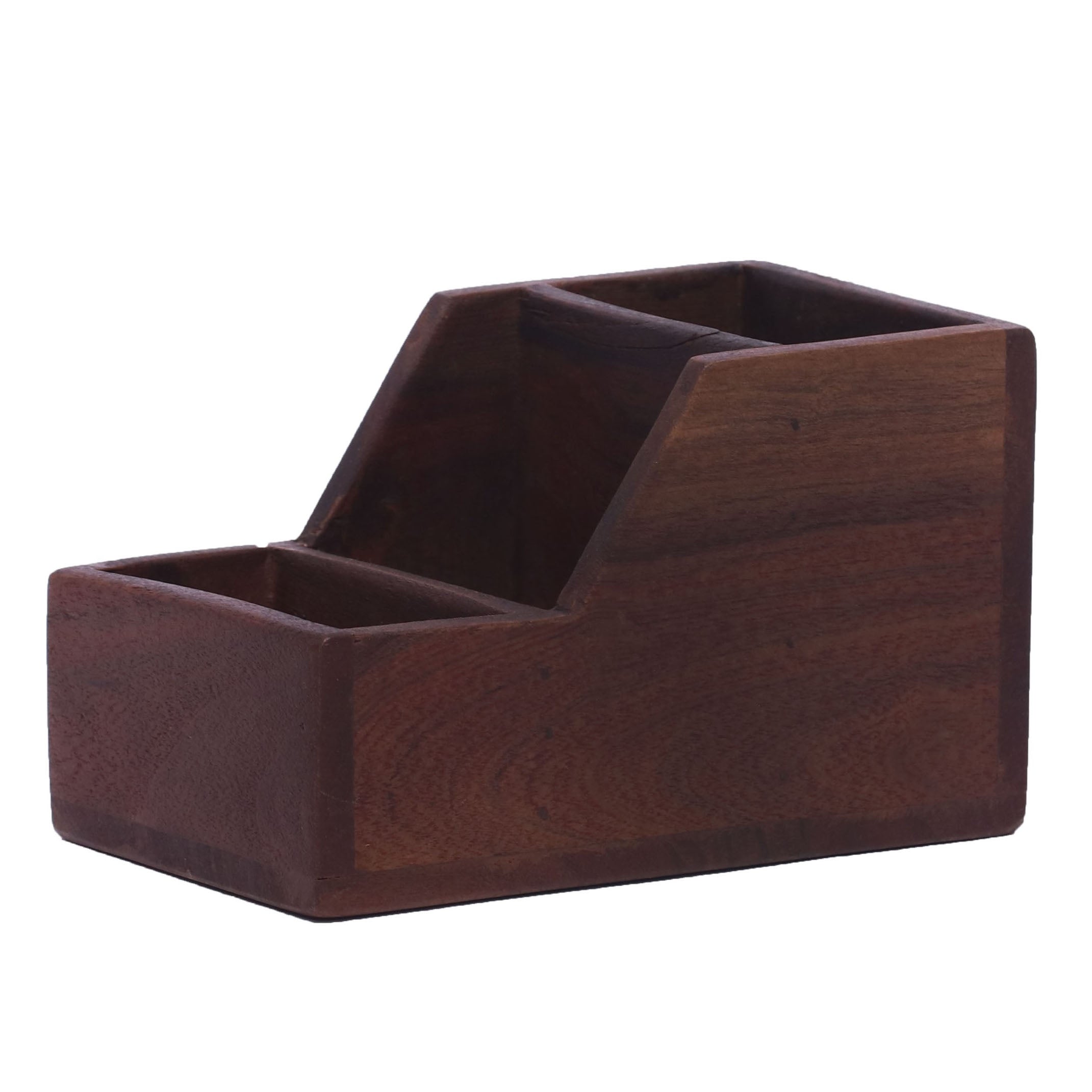 Montage Dark Finished Multi-Section Pen/Pencil Holder Desk Organizer