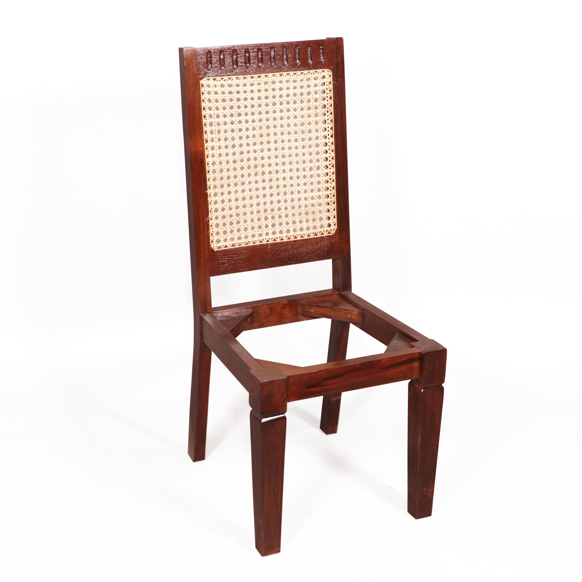 Traditional Carved Teak Wood with Authentic cane Dining Chair Dining Chair