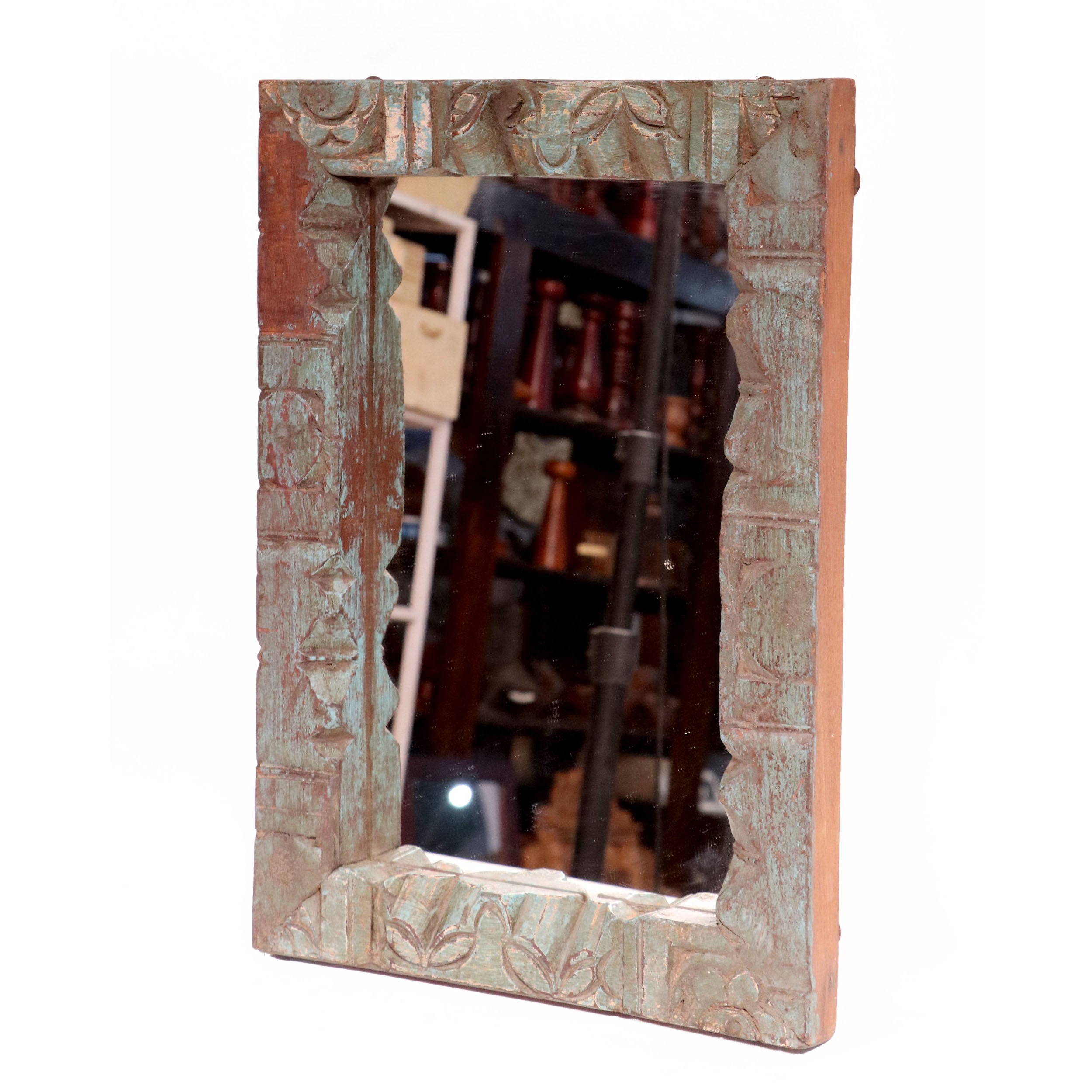 Thick carved wooden frame with mirror Mirror