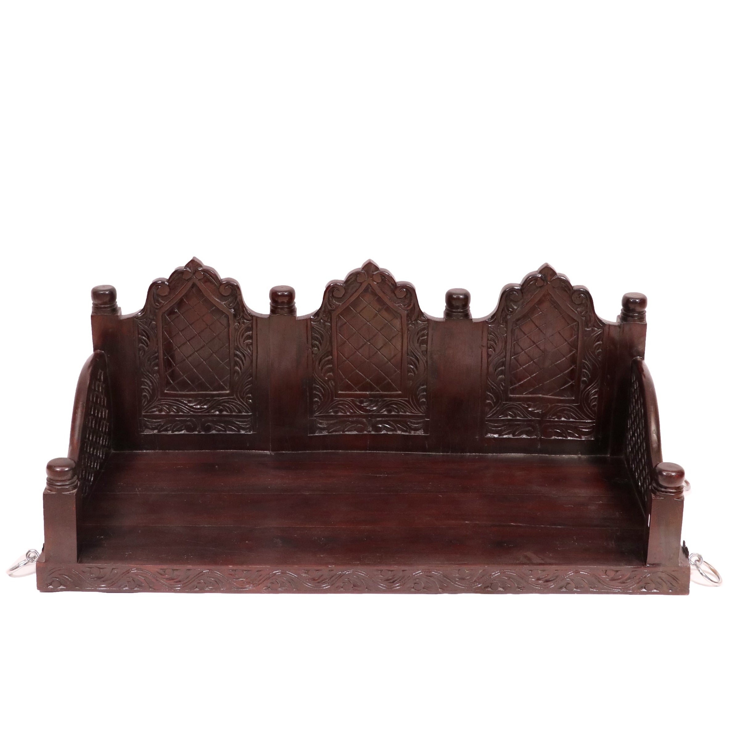 Carved folk design 2 Seater wooden swing Swing