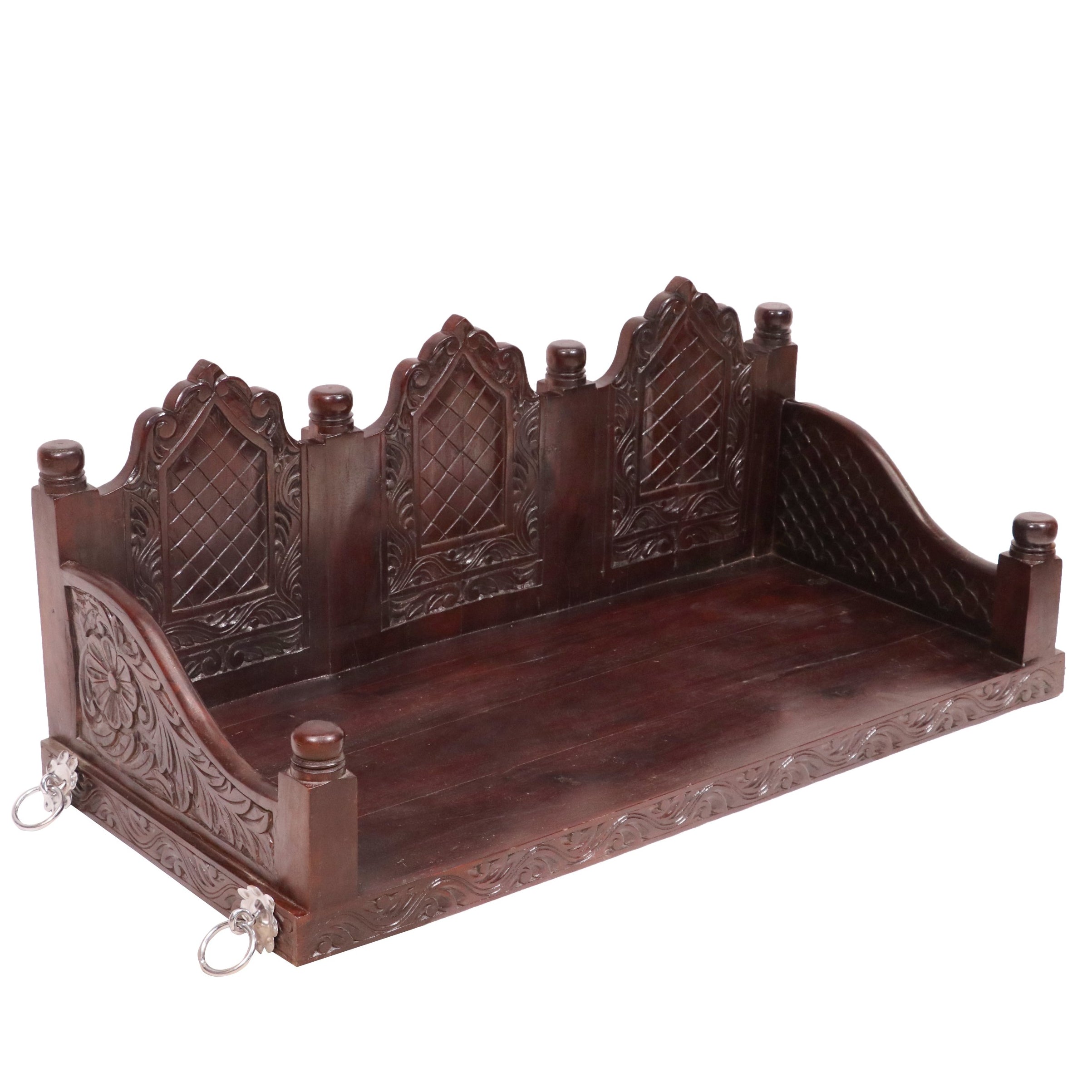 Carved folk design 2 Seater wooden swing Swing