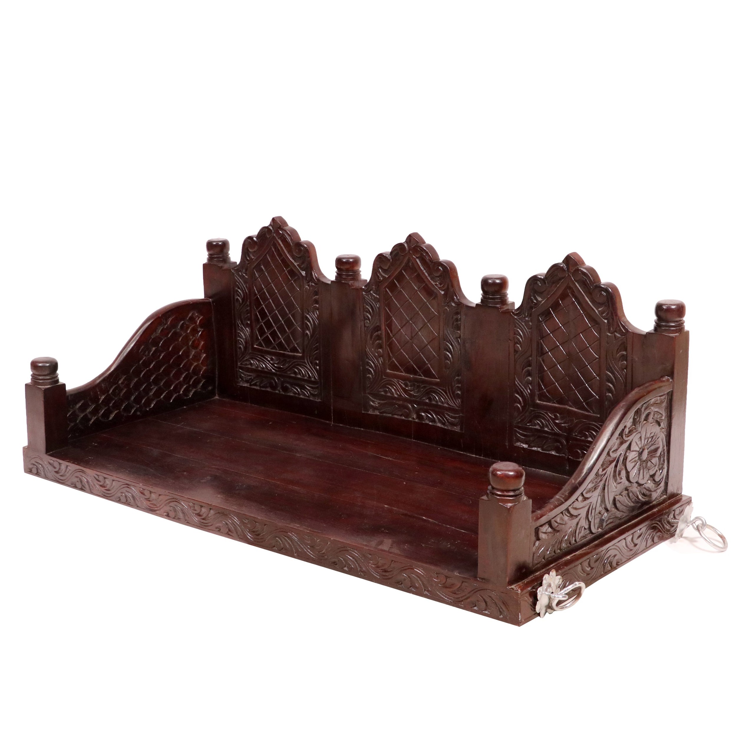 Carved folk design 2 Seater wooden swing Swing