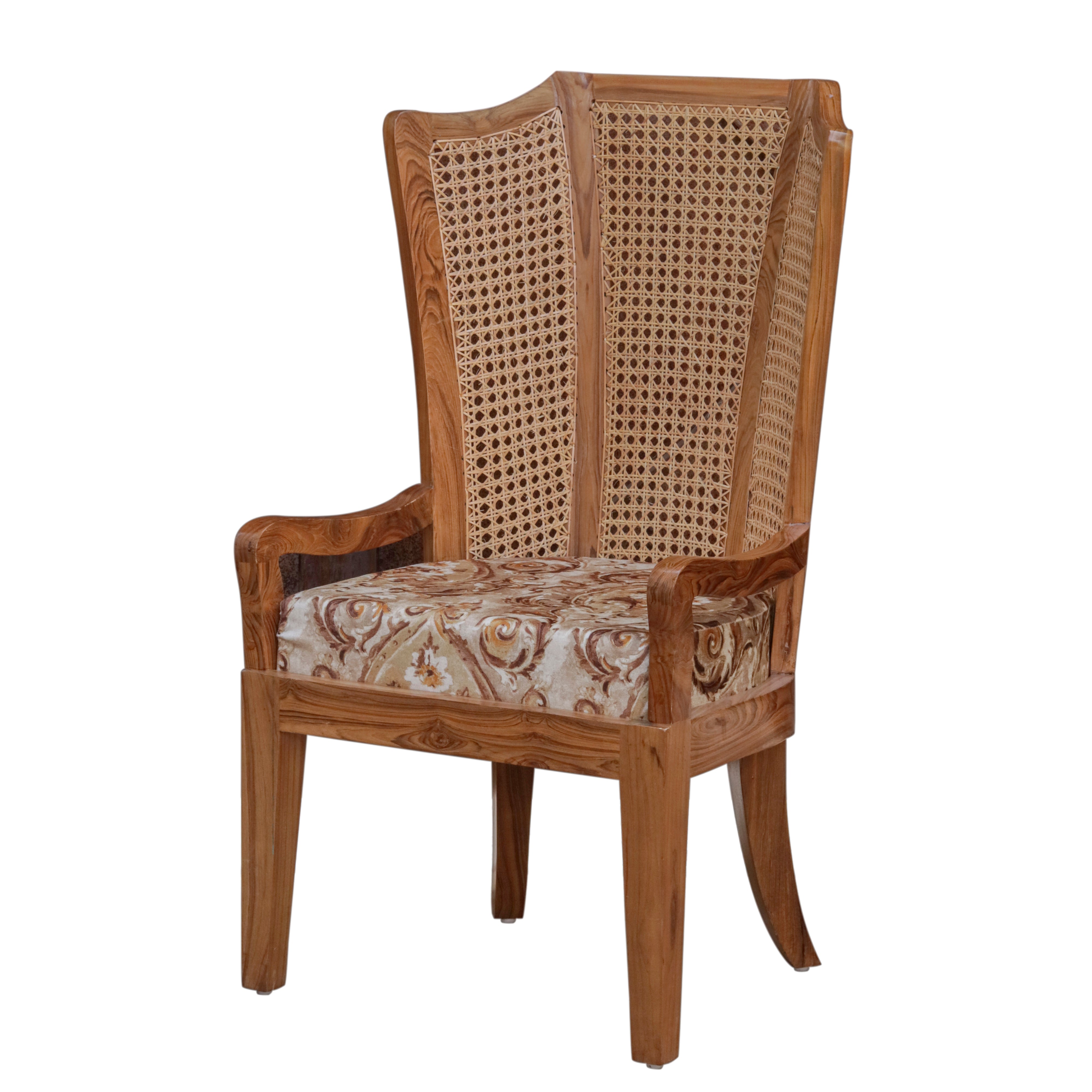Classic Cane Back Wooden Soft Seating Upholstery Chair Arm Chair