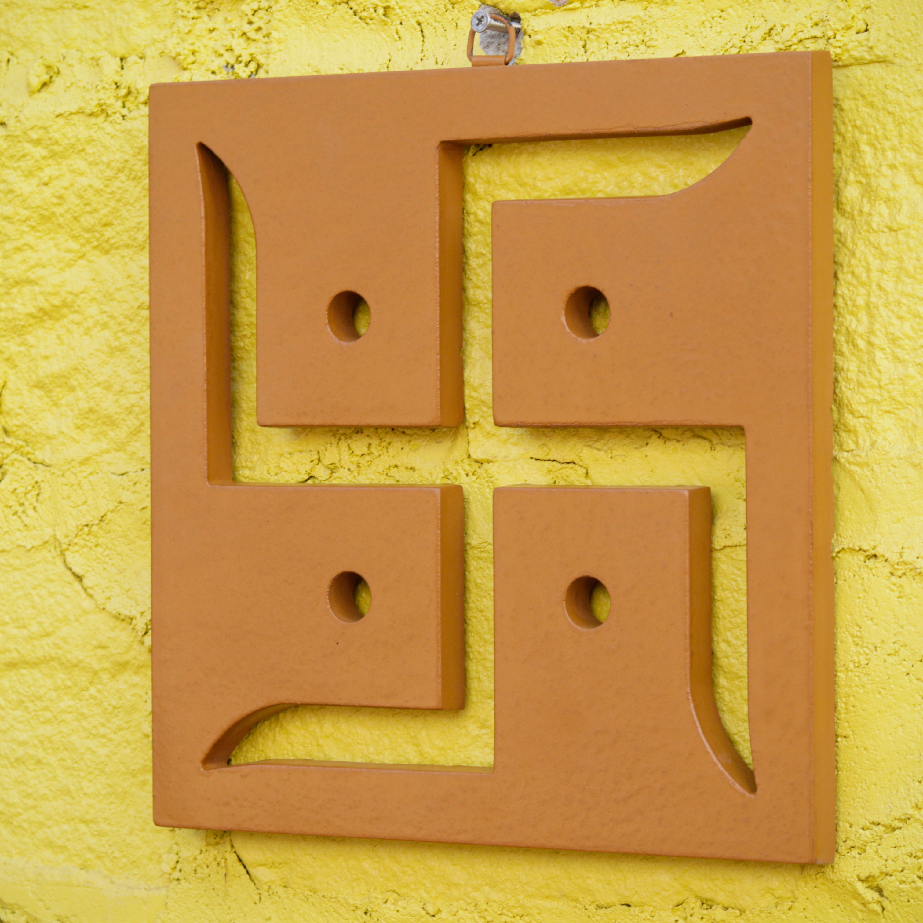 Sacred Solid Wood Swastika Wall Decor Art for Spiritual and Aesthetic Harmony Wall Decor