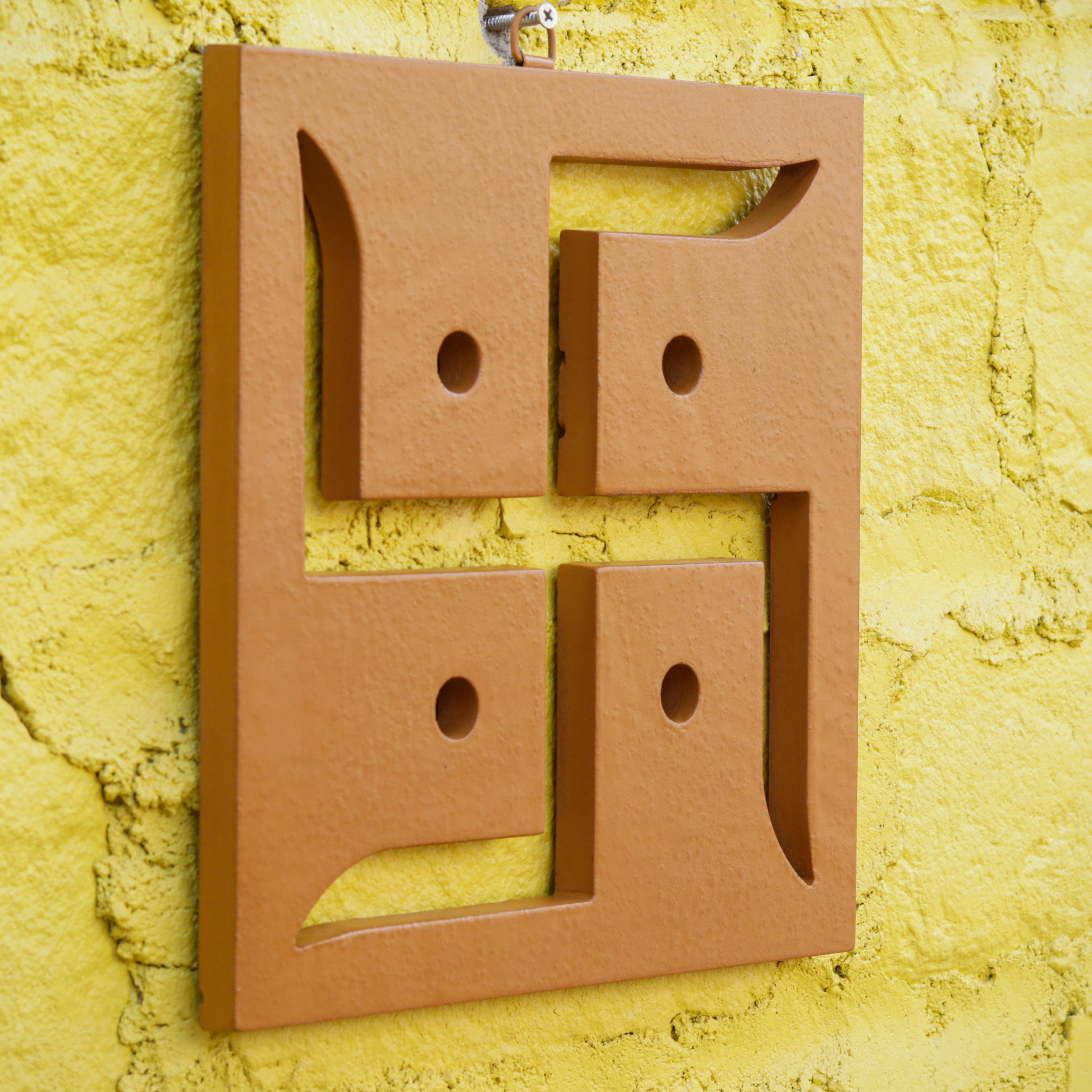 Sacred Solid Wood Swastika Wall Decor Art for Spiritual and Aesthetic Harmony Wall Decor