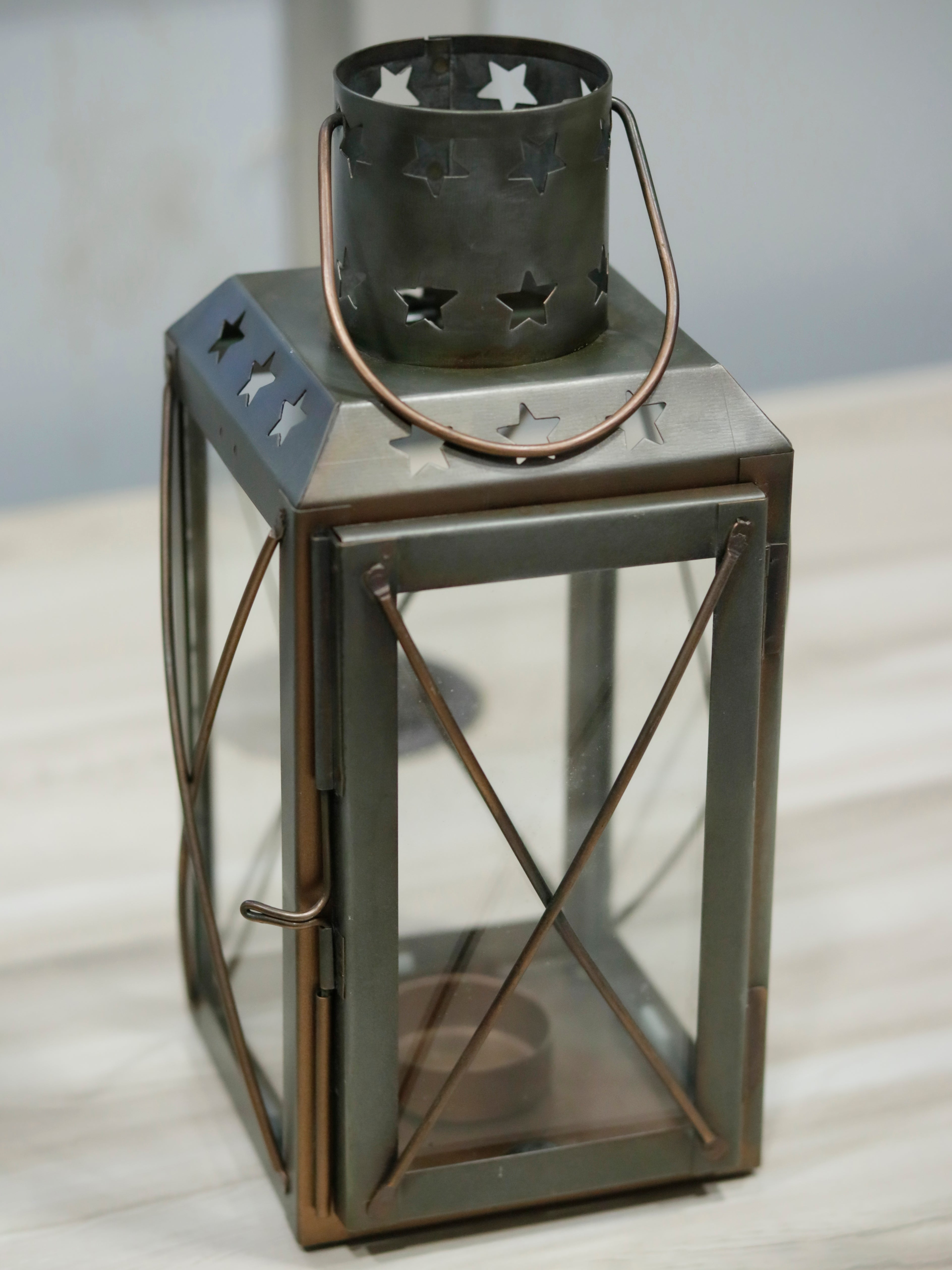 Vintage Cross Silver Metal Seasonal Lamp for Home Decor Candle Holder