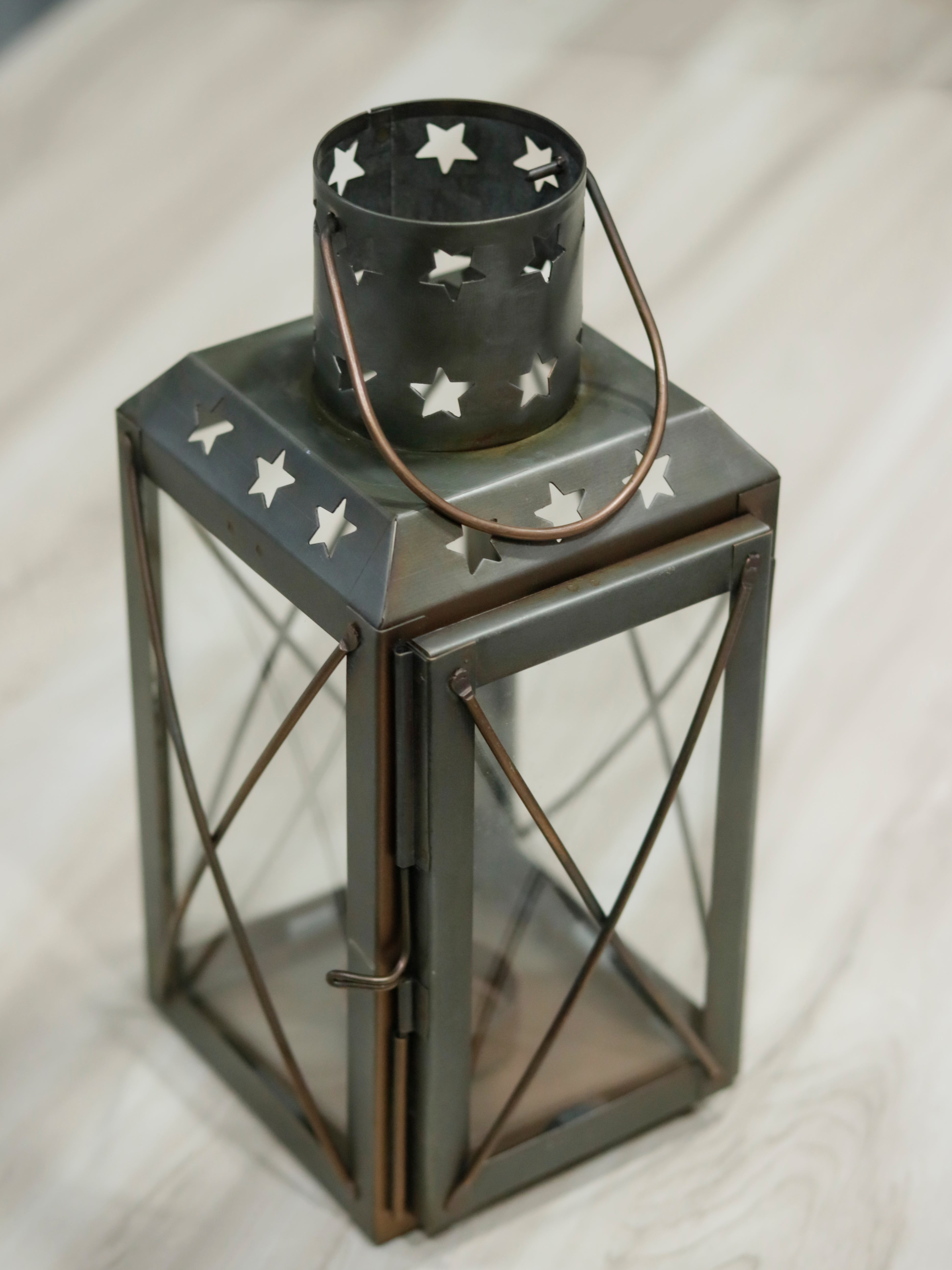 Vintage Cross Silver Metal Seasonal Lamp for Home Decor Candle Holder