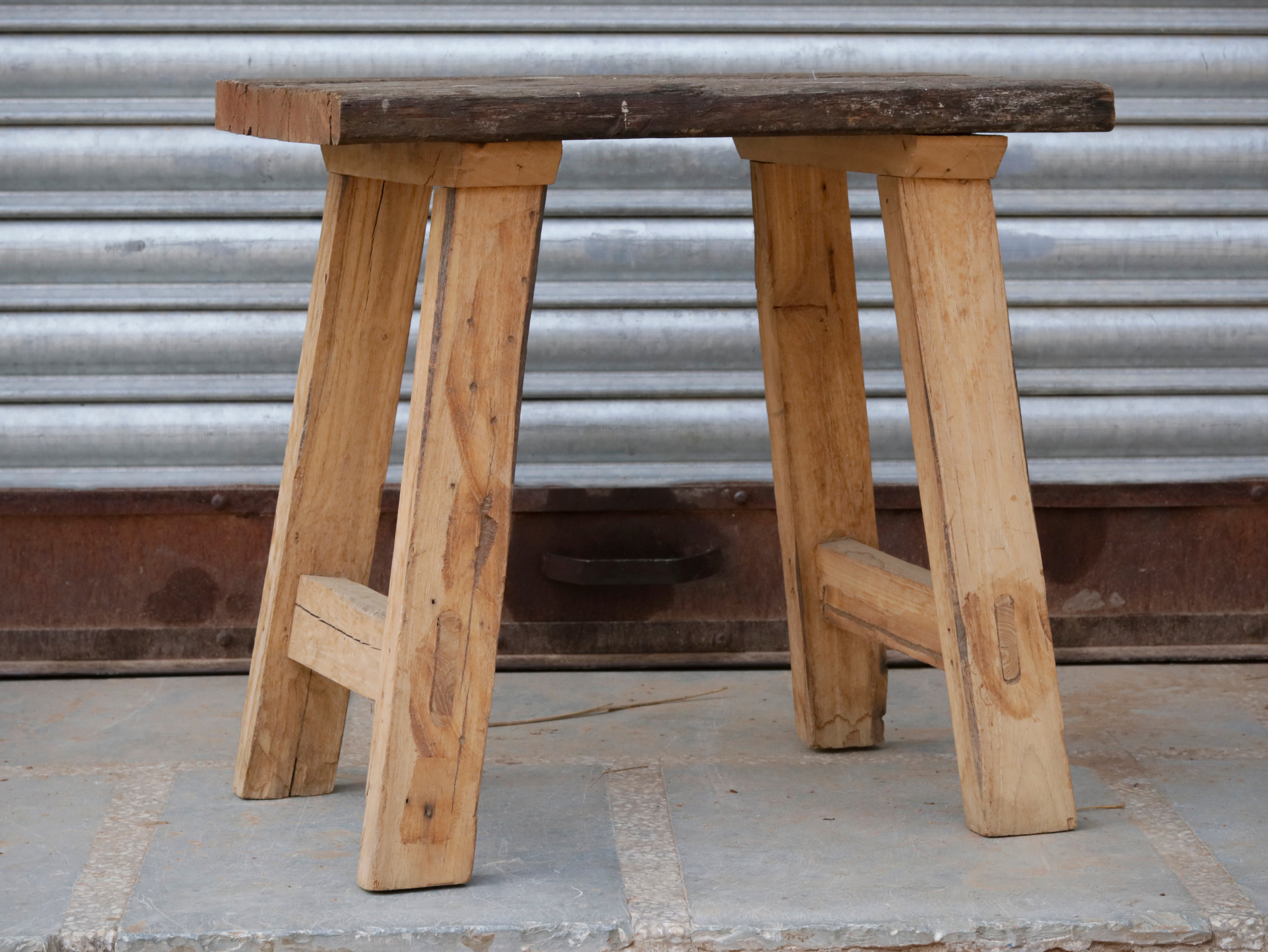 Unique Old Farmhouse Style Wooden Handmade Small End Table End Table
