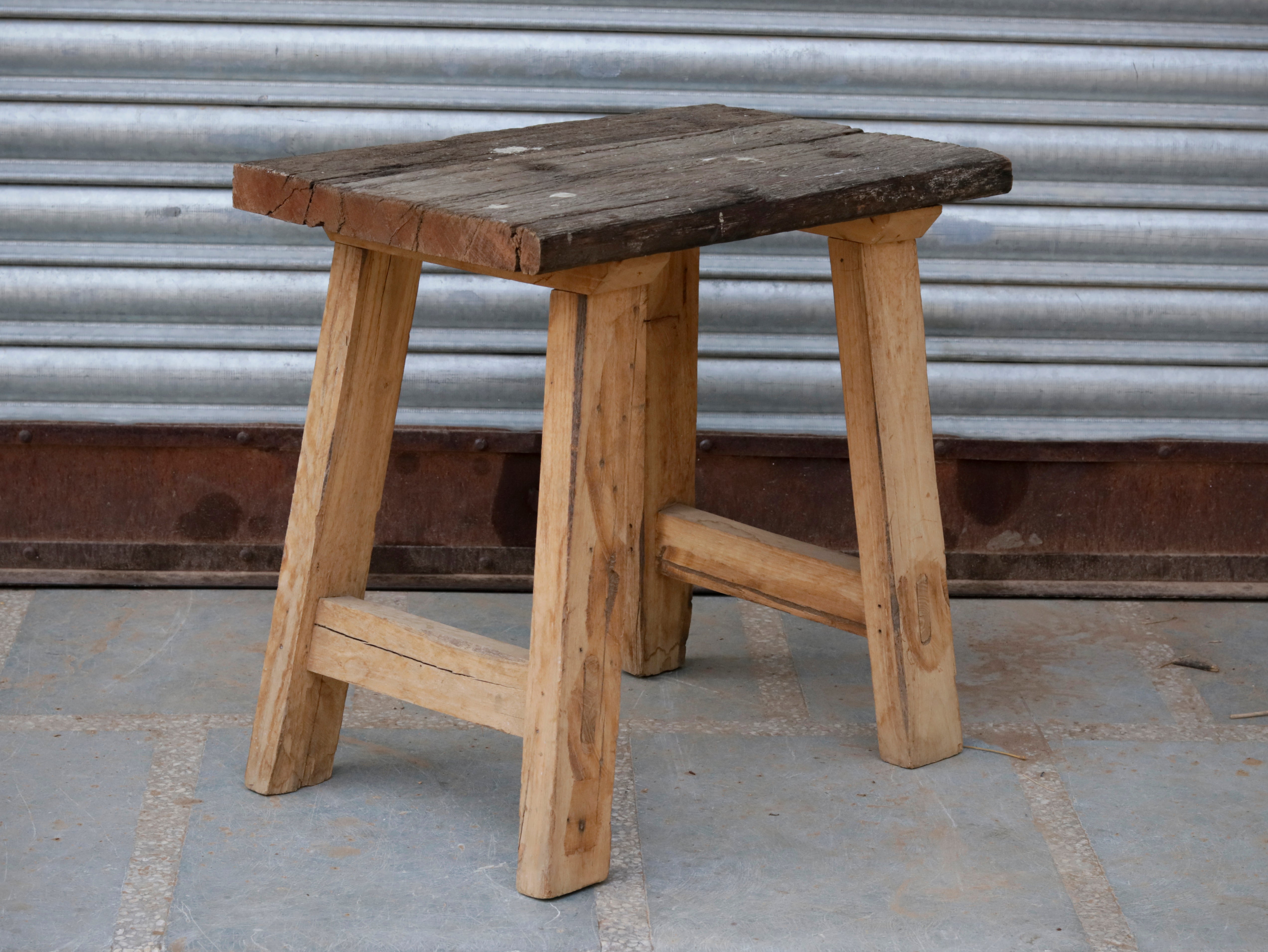 Unique Old Farmhouse Style Wooden Handmade Small End Table End Table