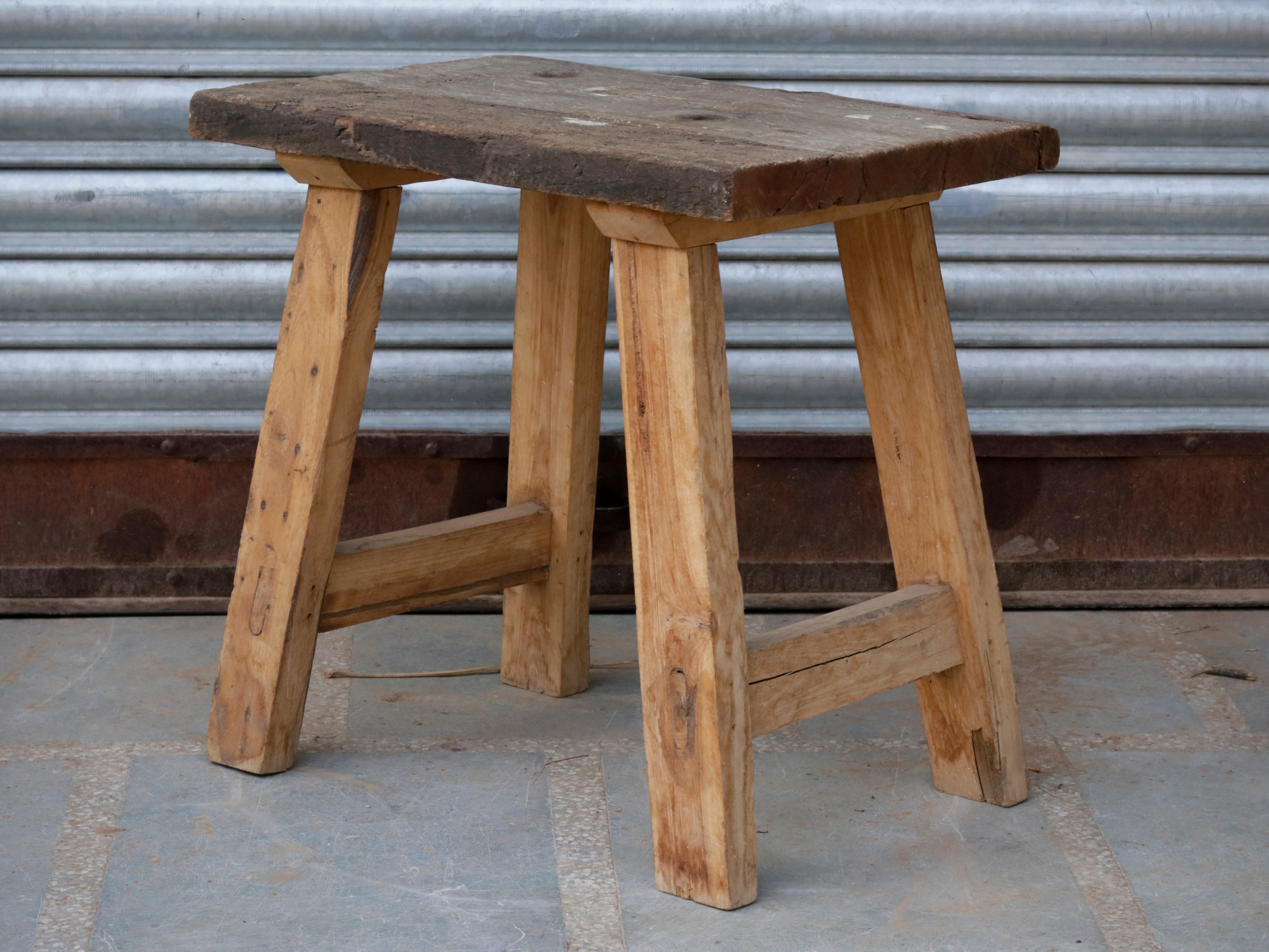 Unique Old Farmhouse Style Wooden Handmade Small End Table End Table