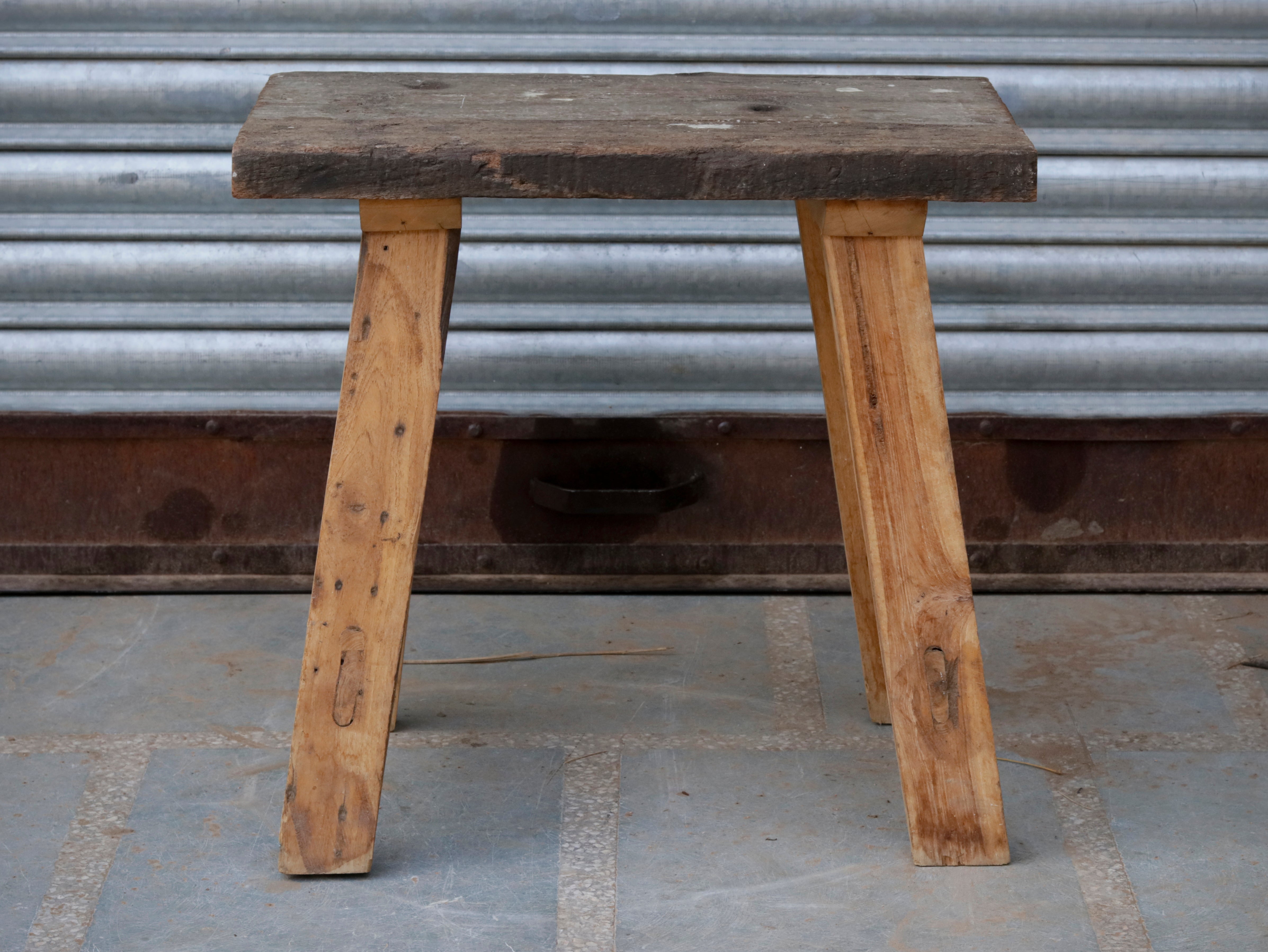 Unique Old Farmhouse Style Wooden Handmade Small End Table End Table