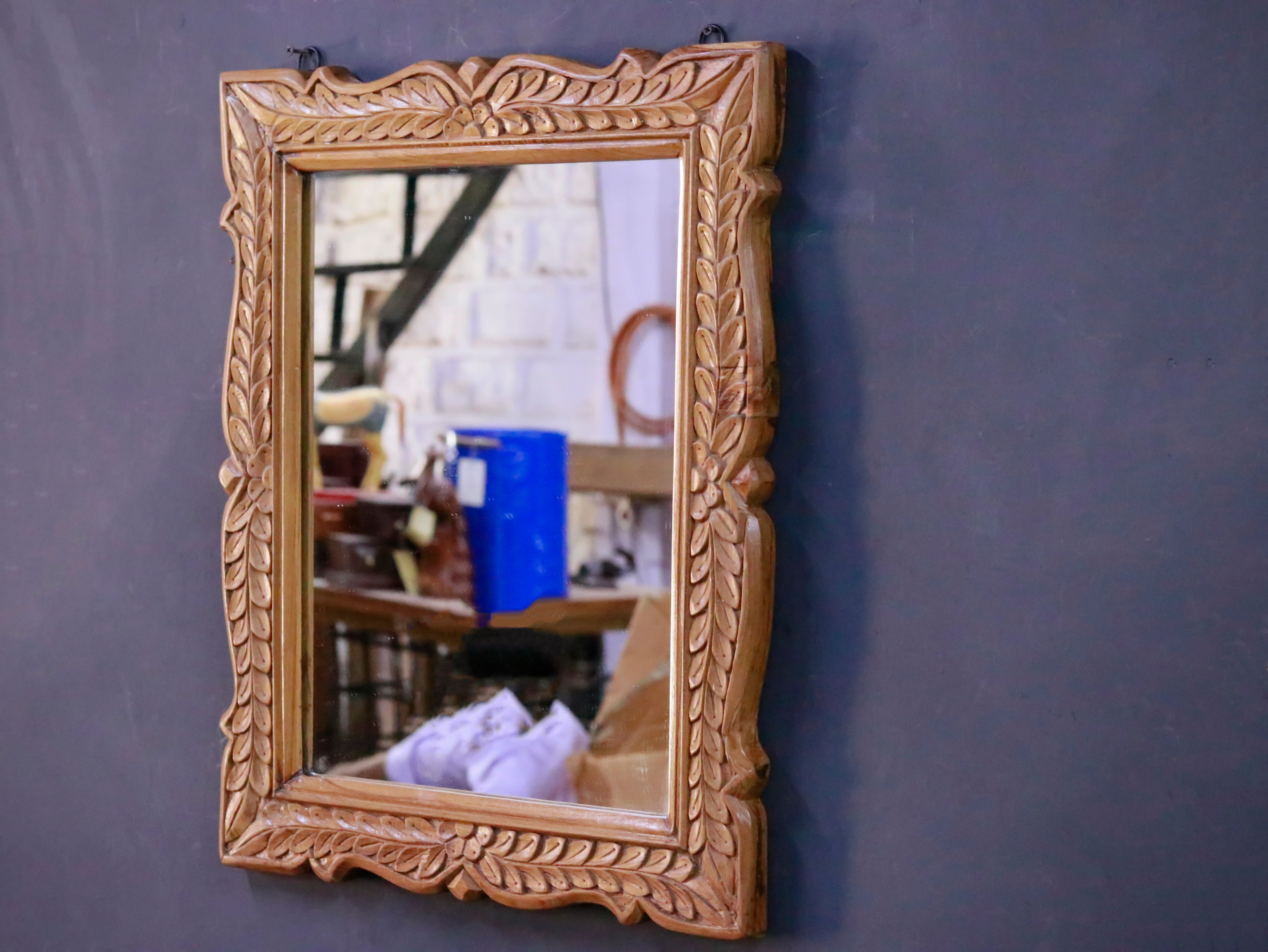 Folk Style Carved Mirror Frame Mirror