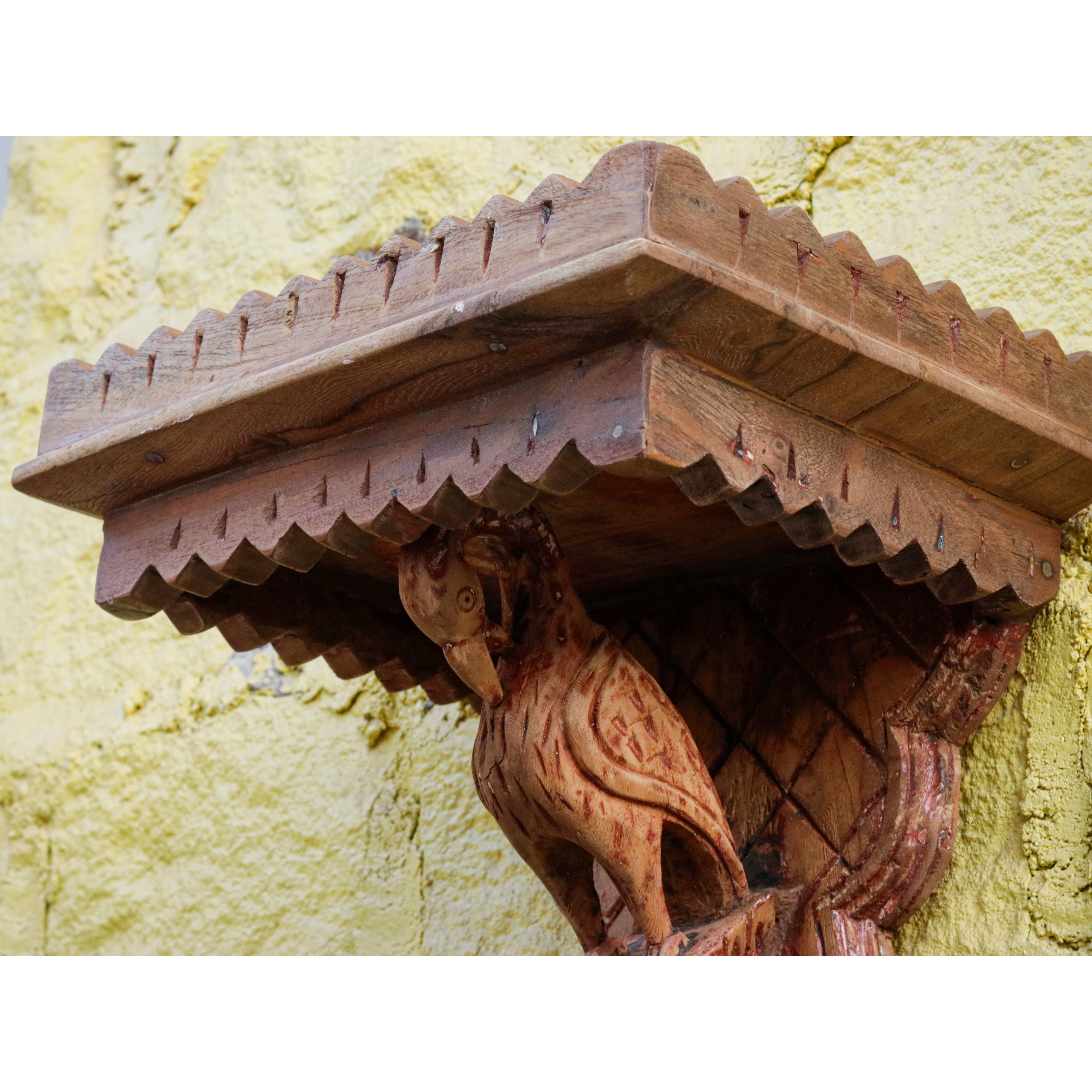 Old Antique Heritage Carved Handmade Wooden Door Bracket Wall Rack