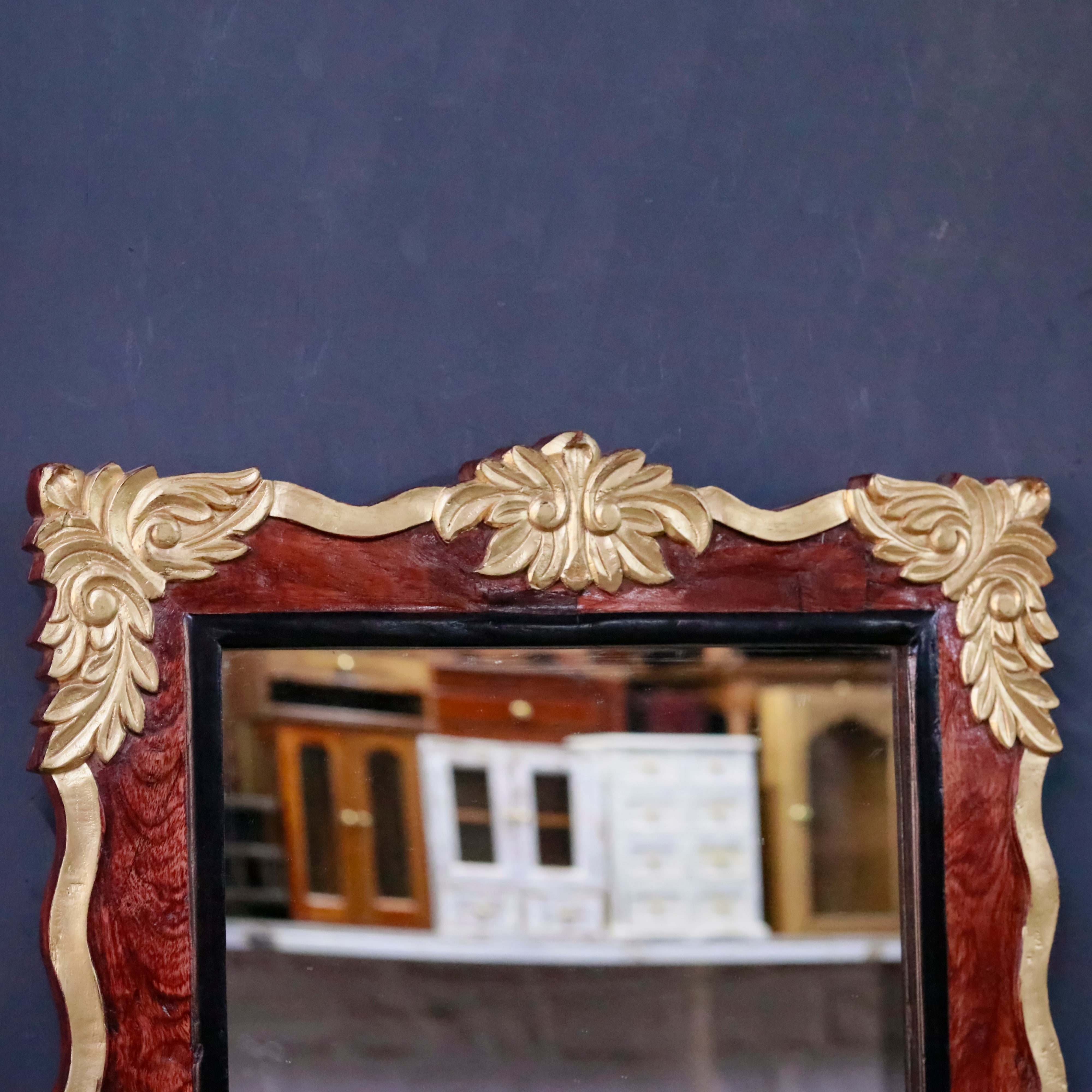Wooden Square Mirror (golden) Mirror