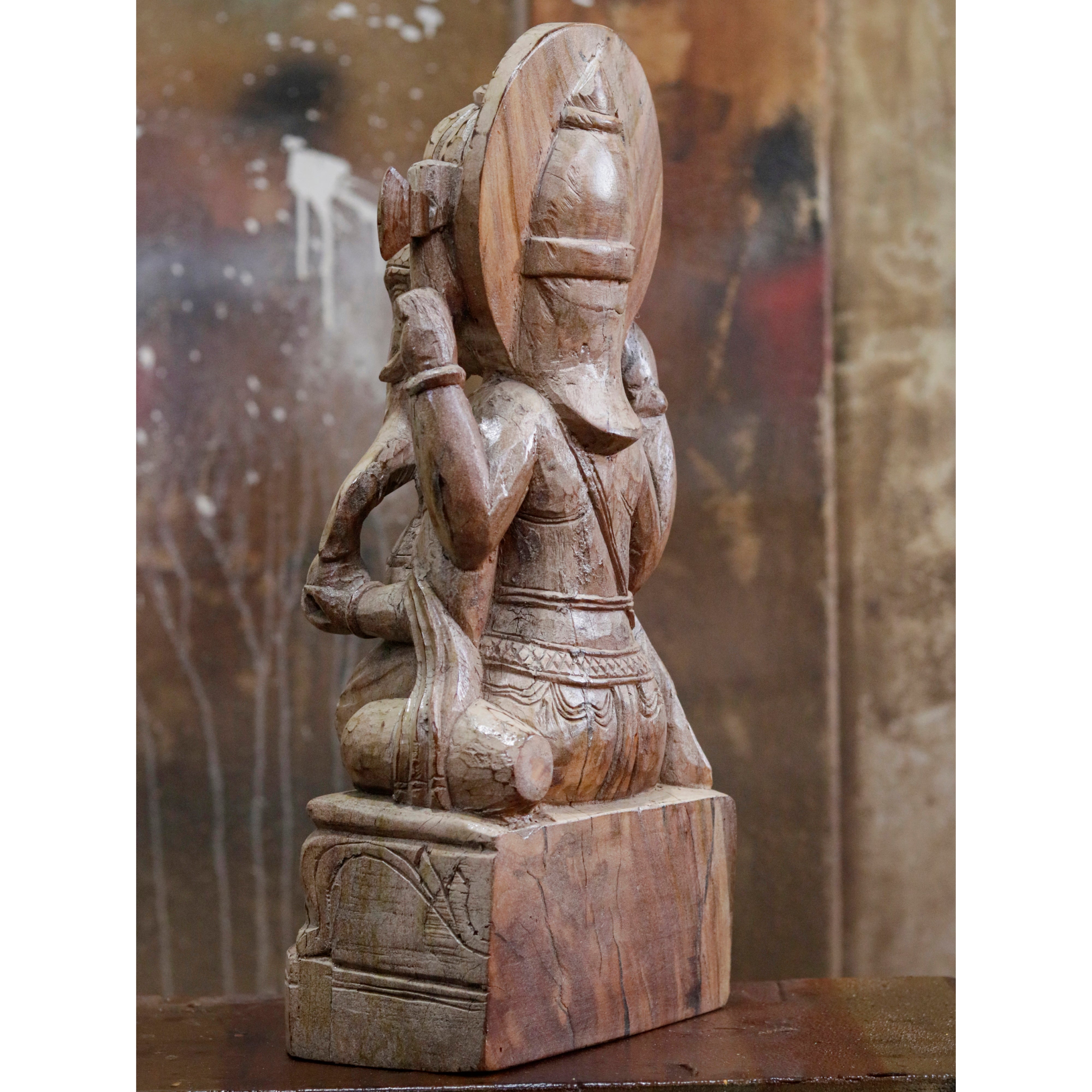Traditional Spiritual Lord Ganesh Wooden Hand-Carved Wooden Wall Decor Traditional Décor