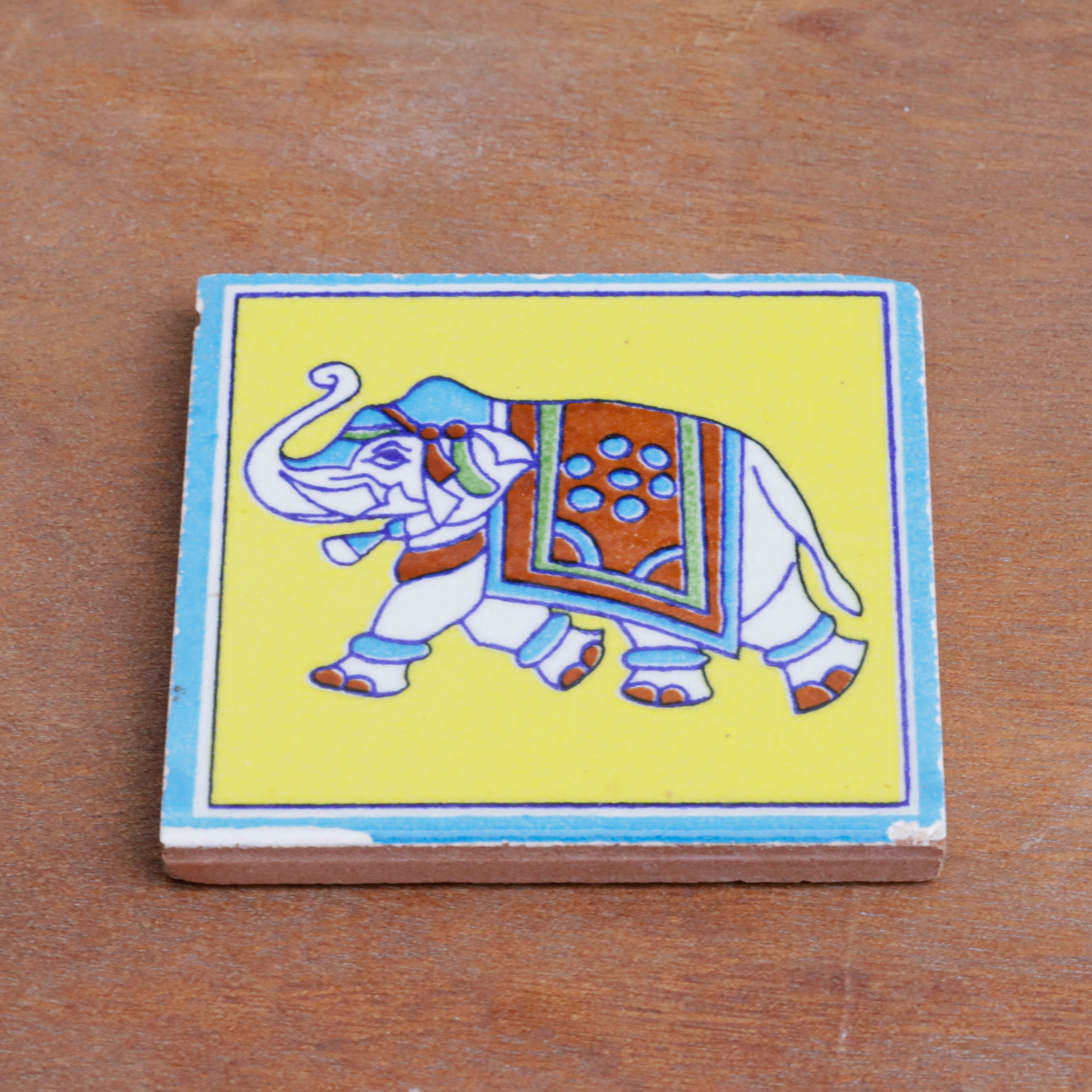 Southern Traditional Elephant Designed Ceramic Square Tile Ceramic Tile