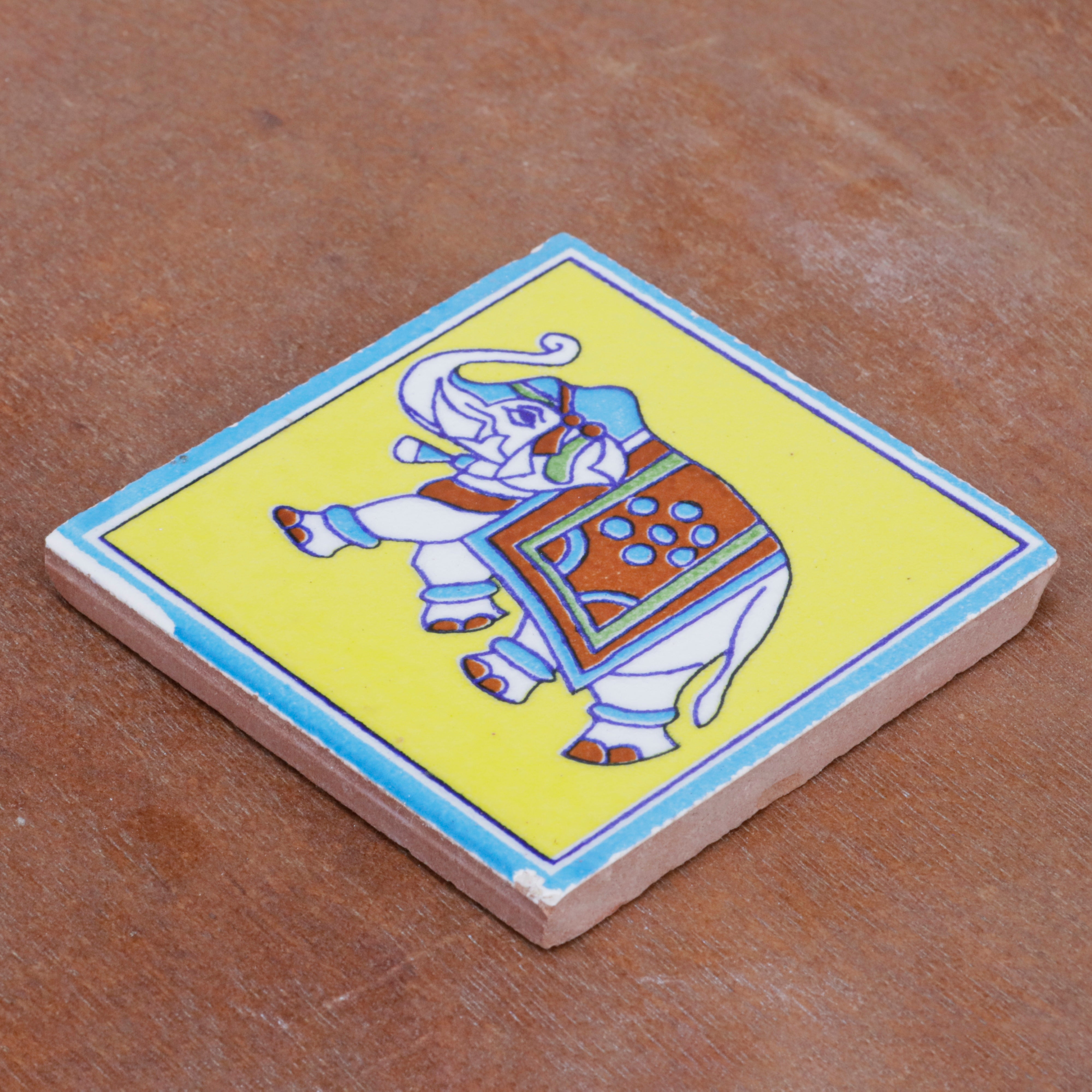 Southern Traditional Elephant Designed Ceramic Square Tile Ceramic Tile