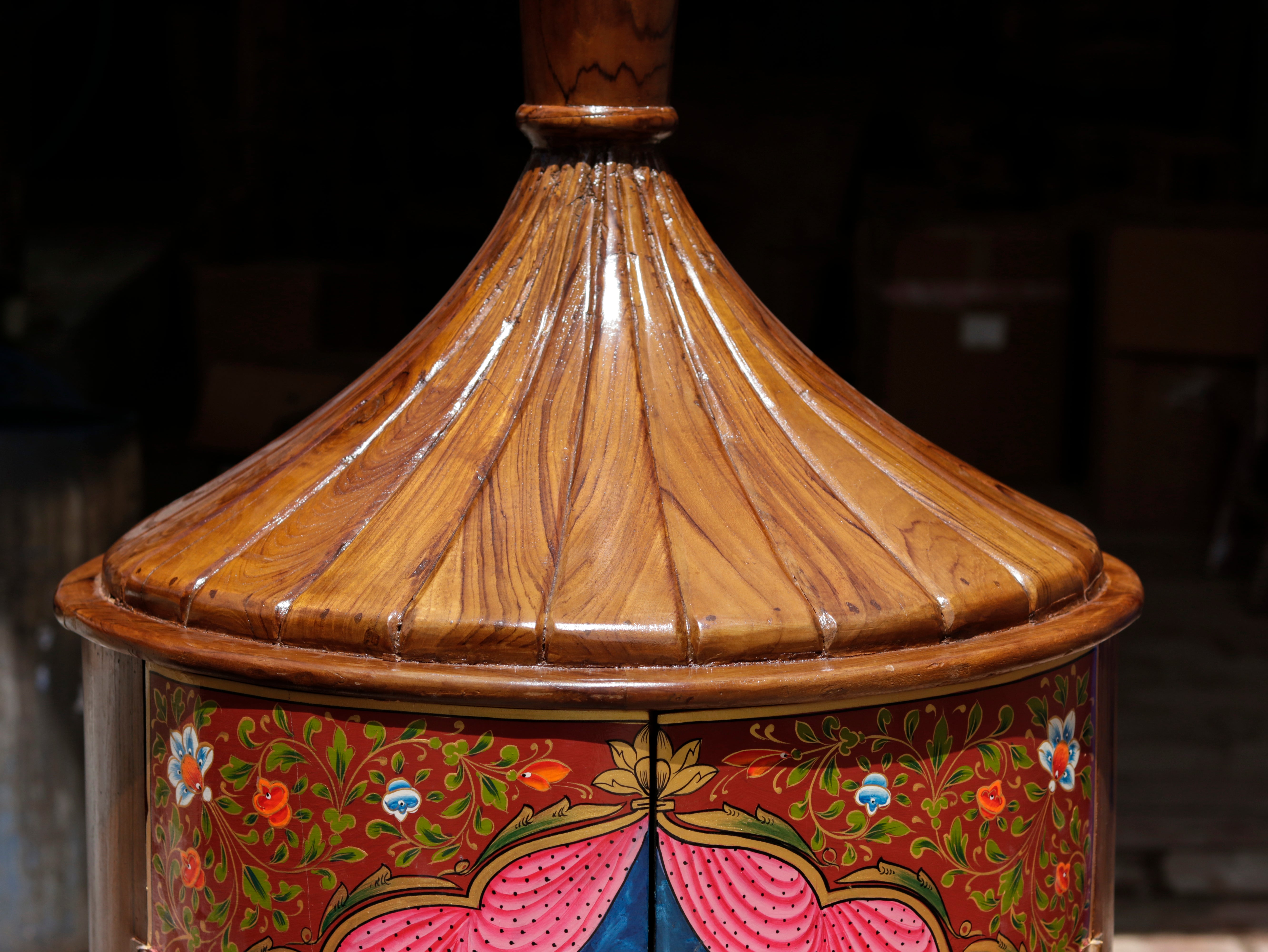 Traditional Historical Handpainted Wooden Bar Cabinet Bar Cabinet