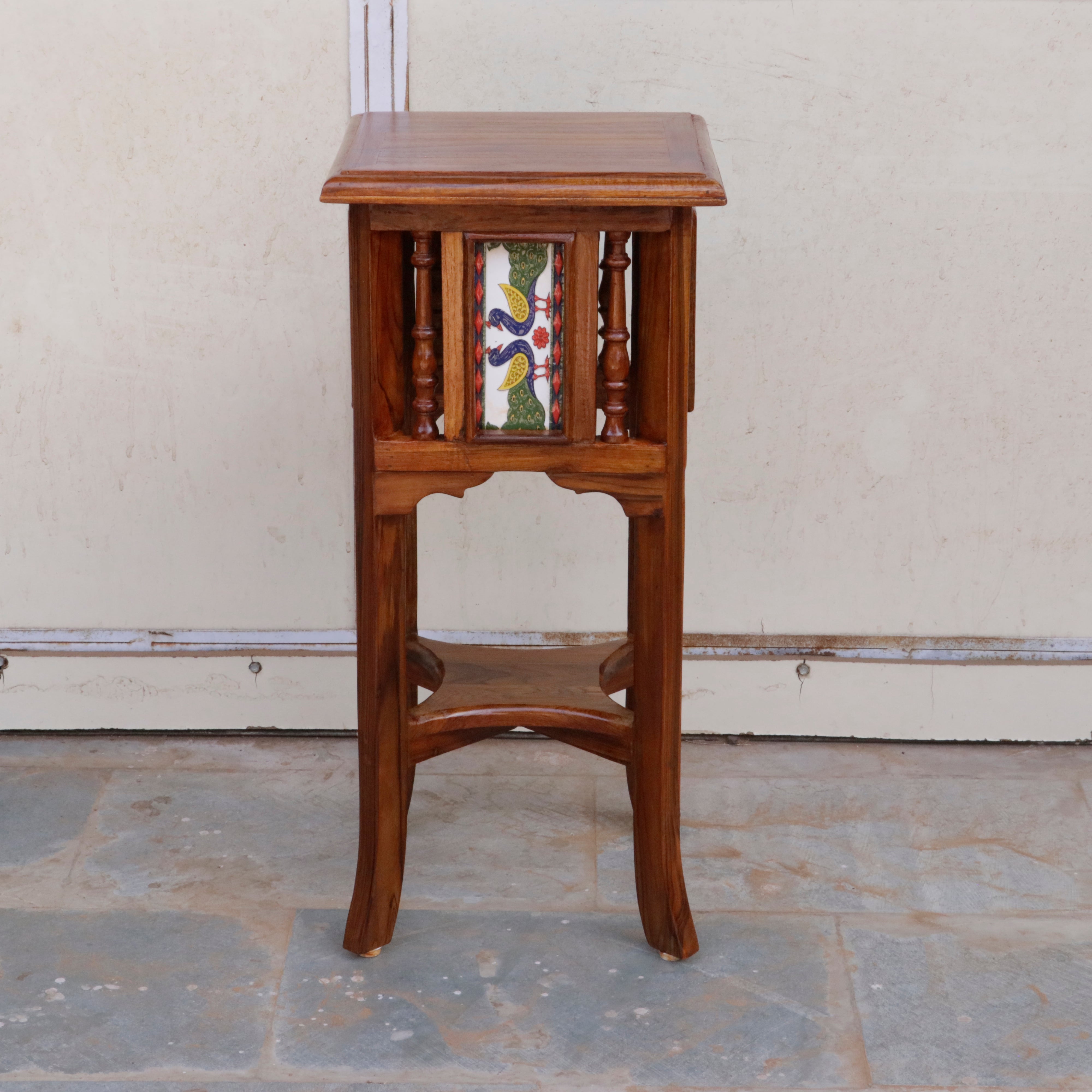 Classic Tiled End Table (11 x 11 x 24 Inch) End Table