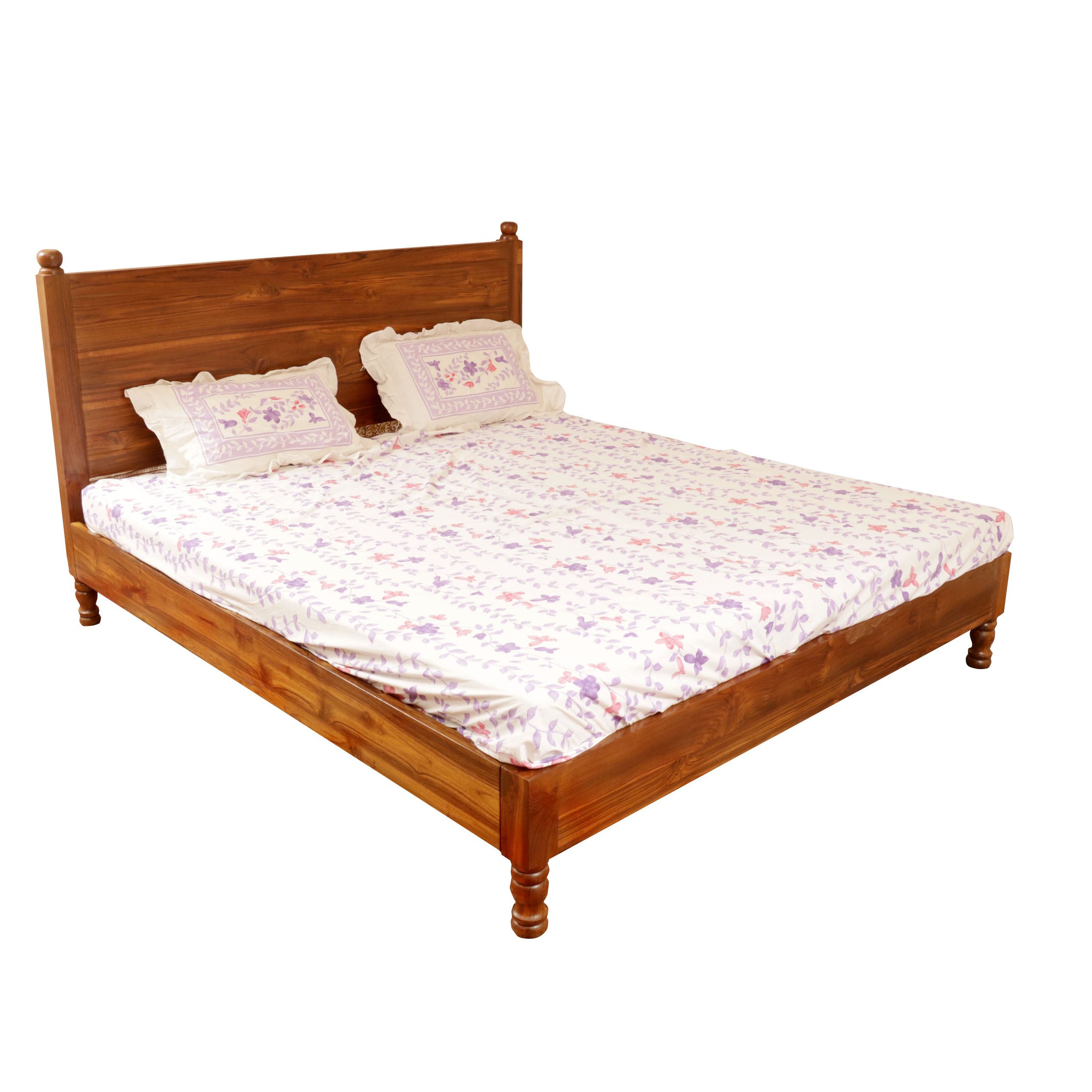 Wooden Natural Tone Classical Bed Bed