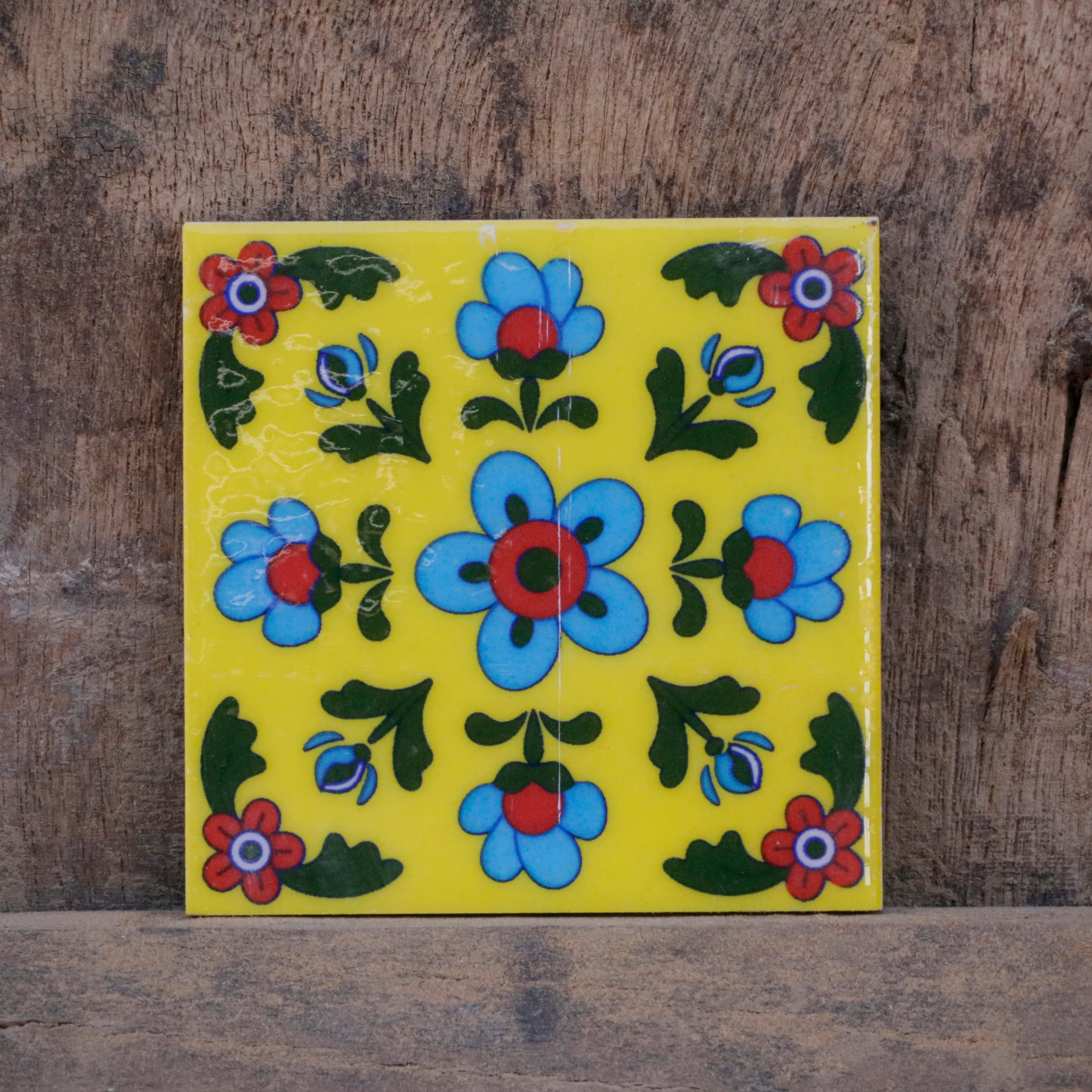 Majestic Simple Flowered Style Ceramic Square Tile Tile