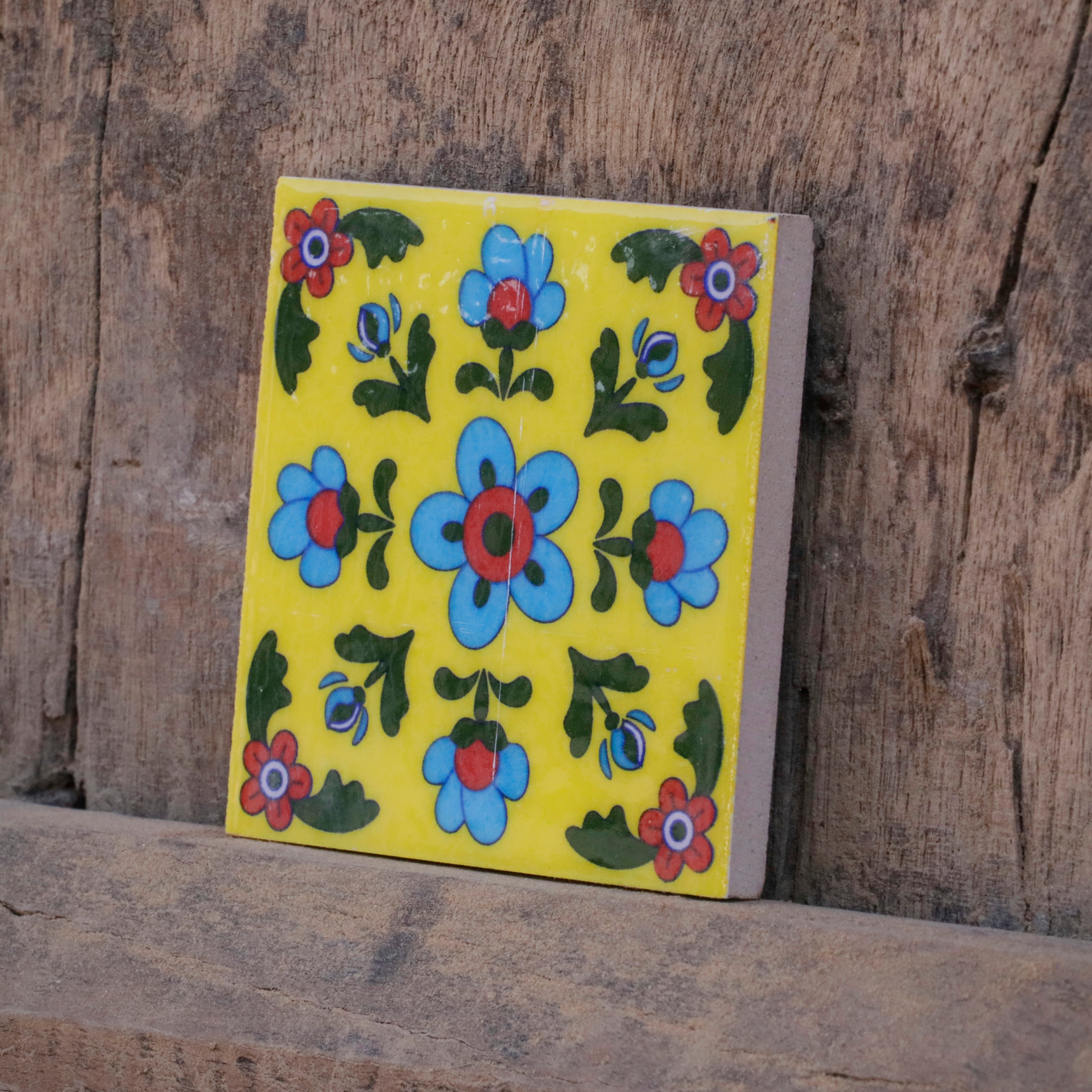 Majestic Simple Flowered Style Ceramic Square Tile Tile
