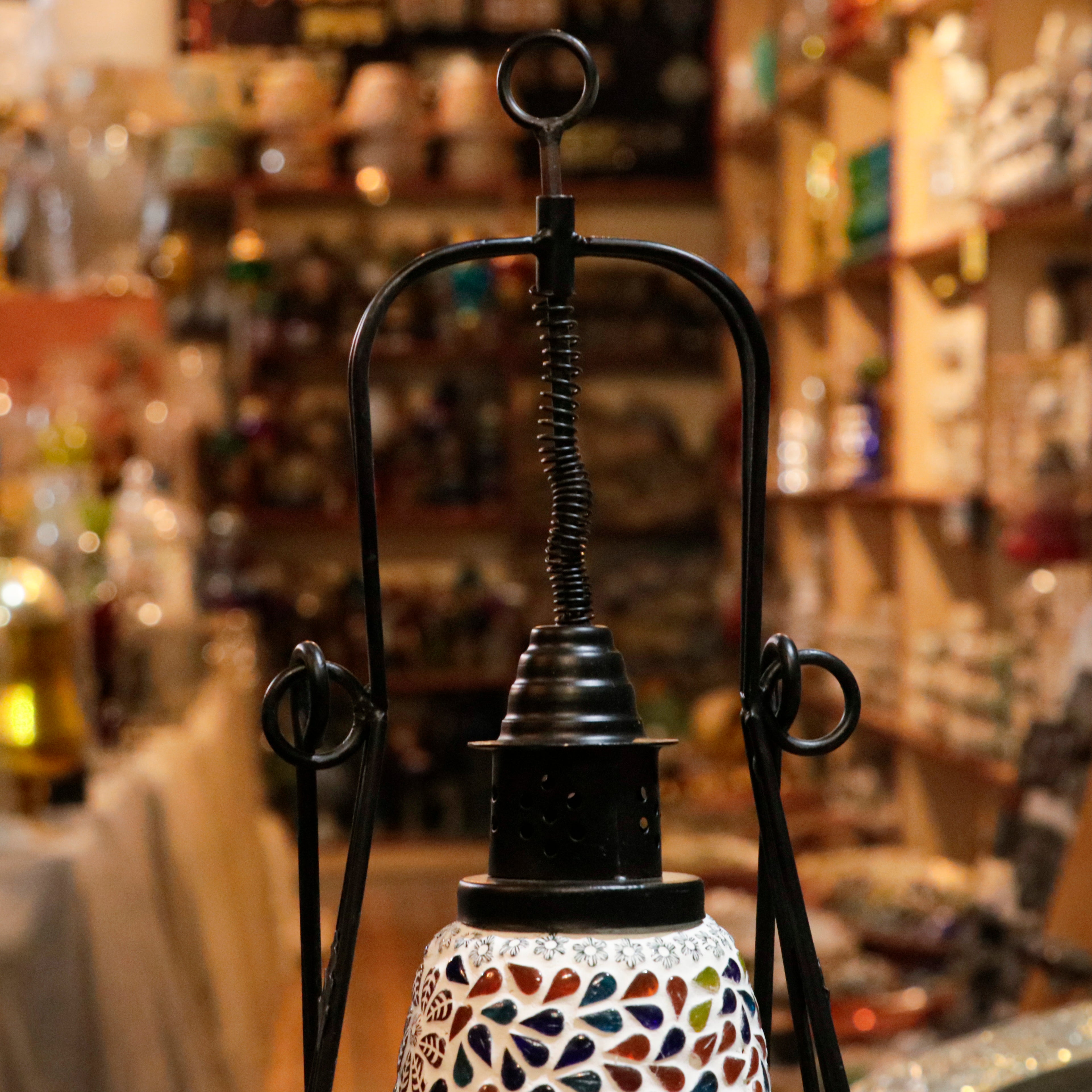 Antique Vintage Colorful Mirror Style Old Owl Lamp Lamp
