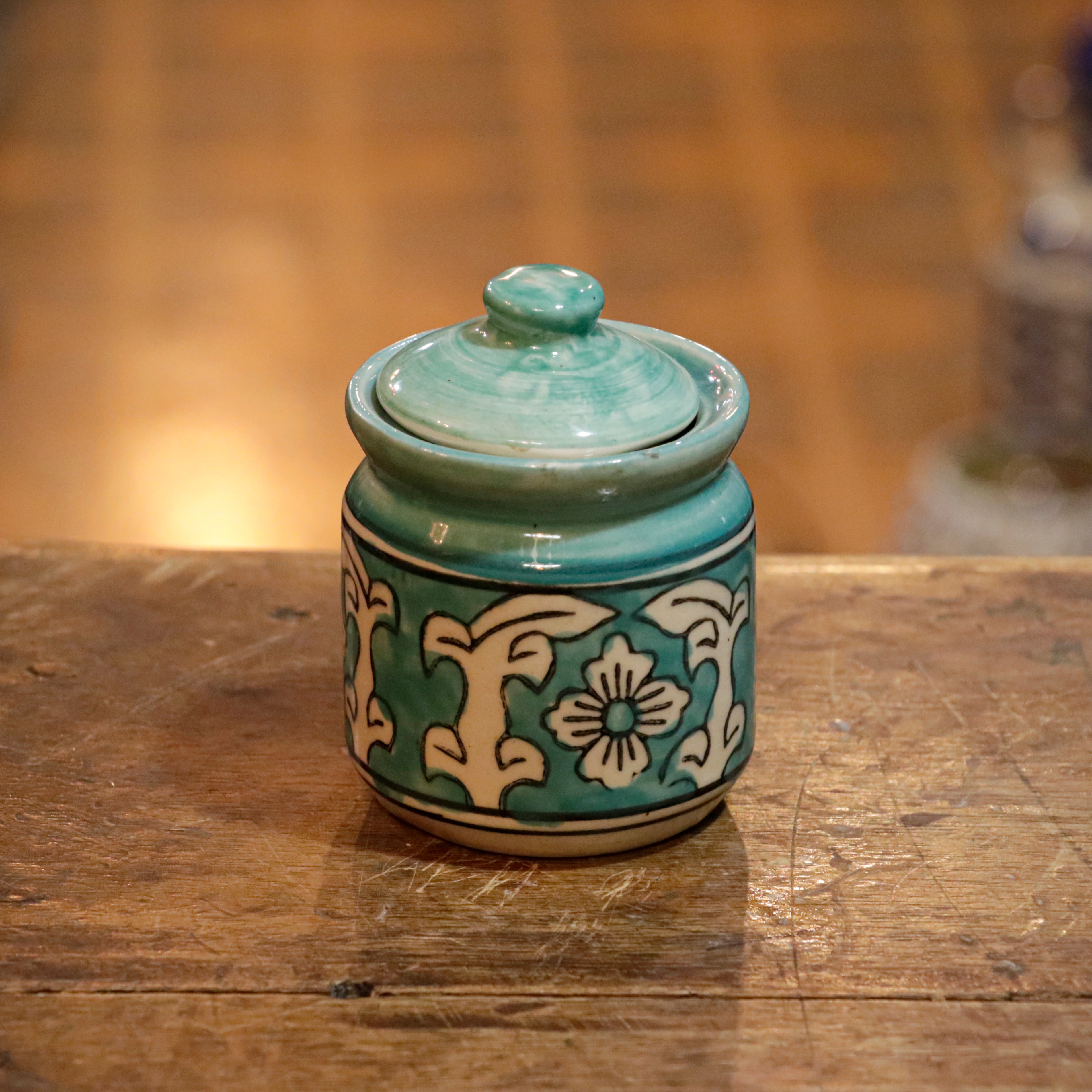 Irish Montage Flower Hand-Painted Ceramic Pickle Storage Jar - Small Ceramic jar