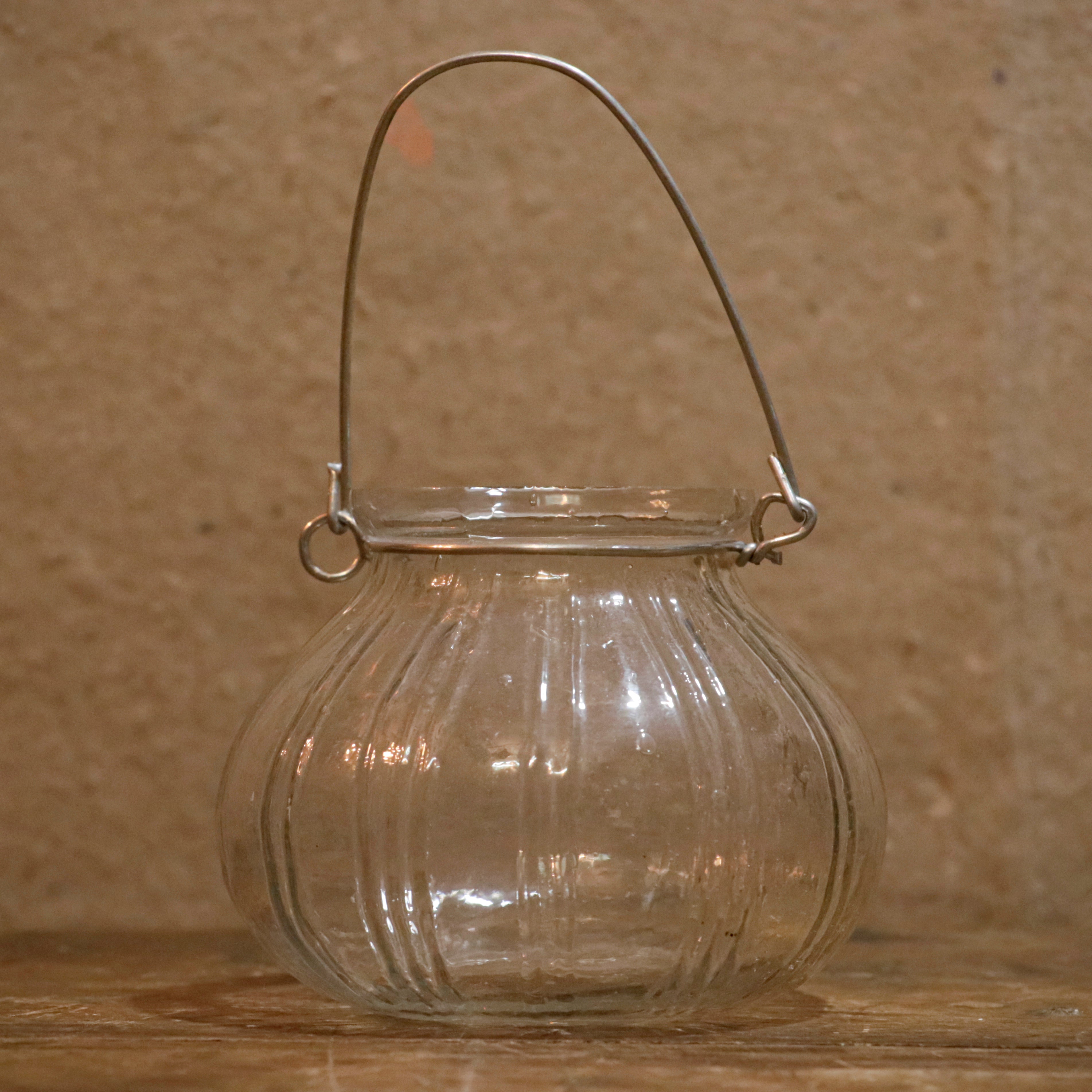 Old Heritage Hanging Transparent Jar Outdoor Candle Holder Candle Holder