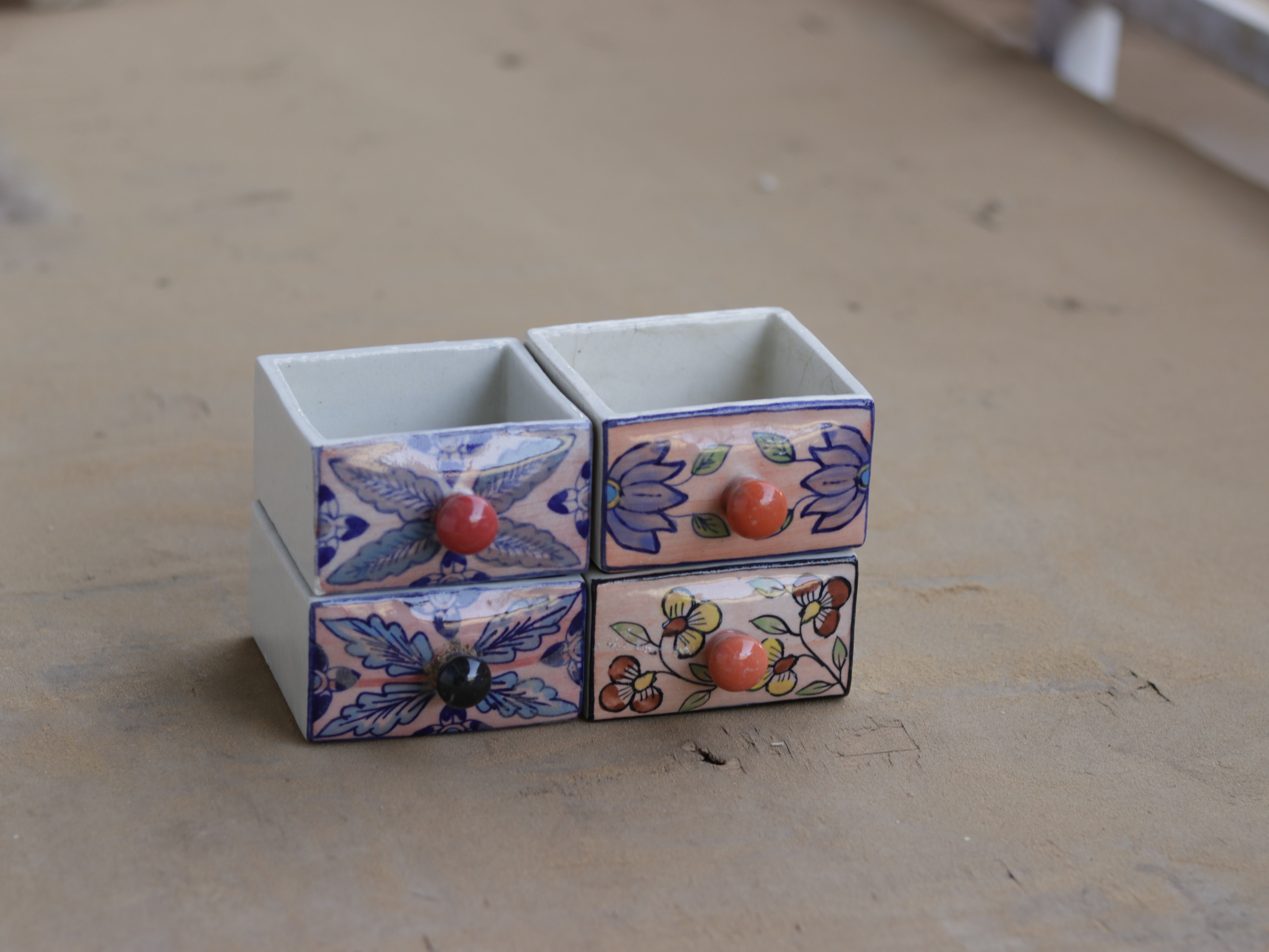 Montage Light Flower Finished Cermic Multispace Drawer set of 4 Ceramic Drawers