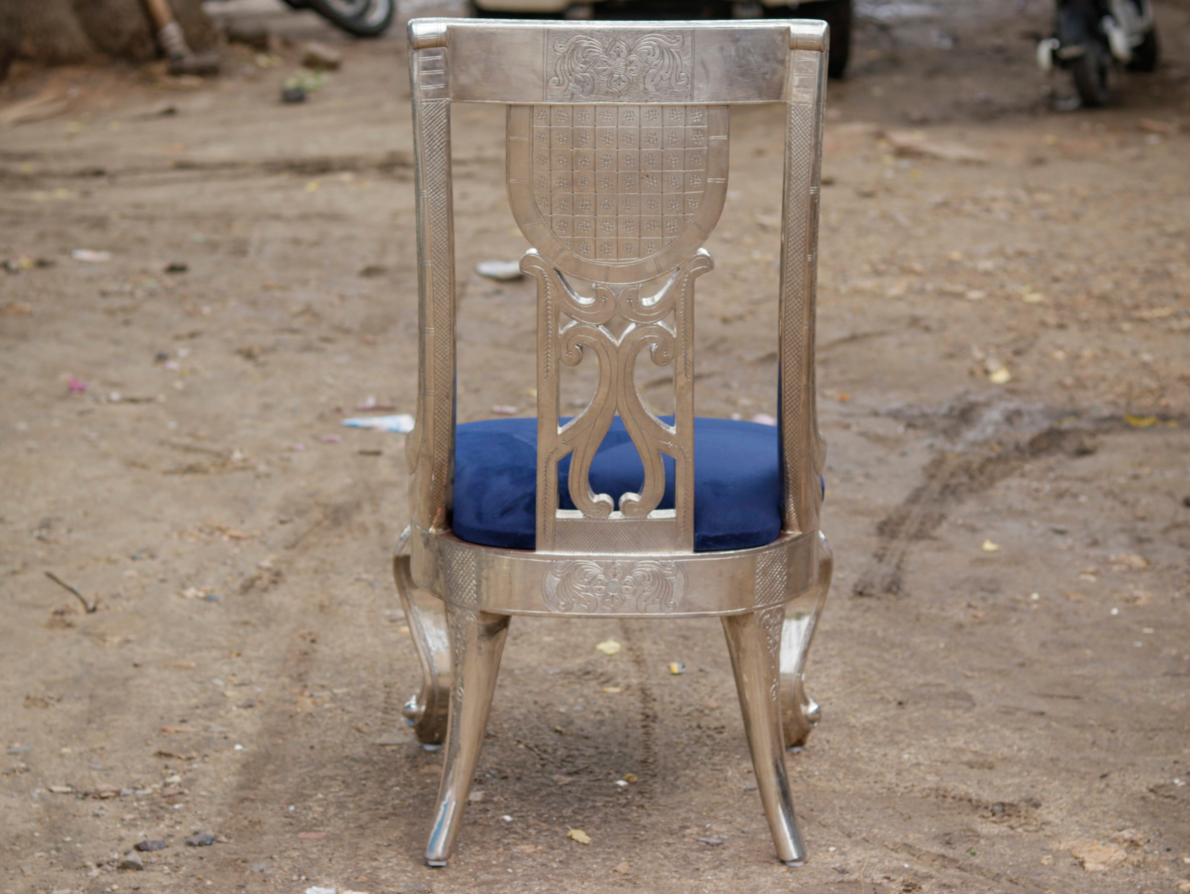 White metal Fitted royal Maharaja Chair Silver Finishing Sofa