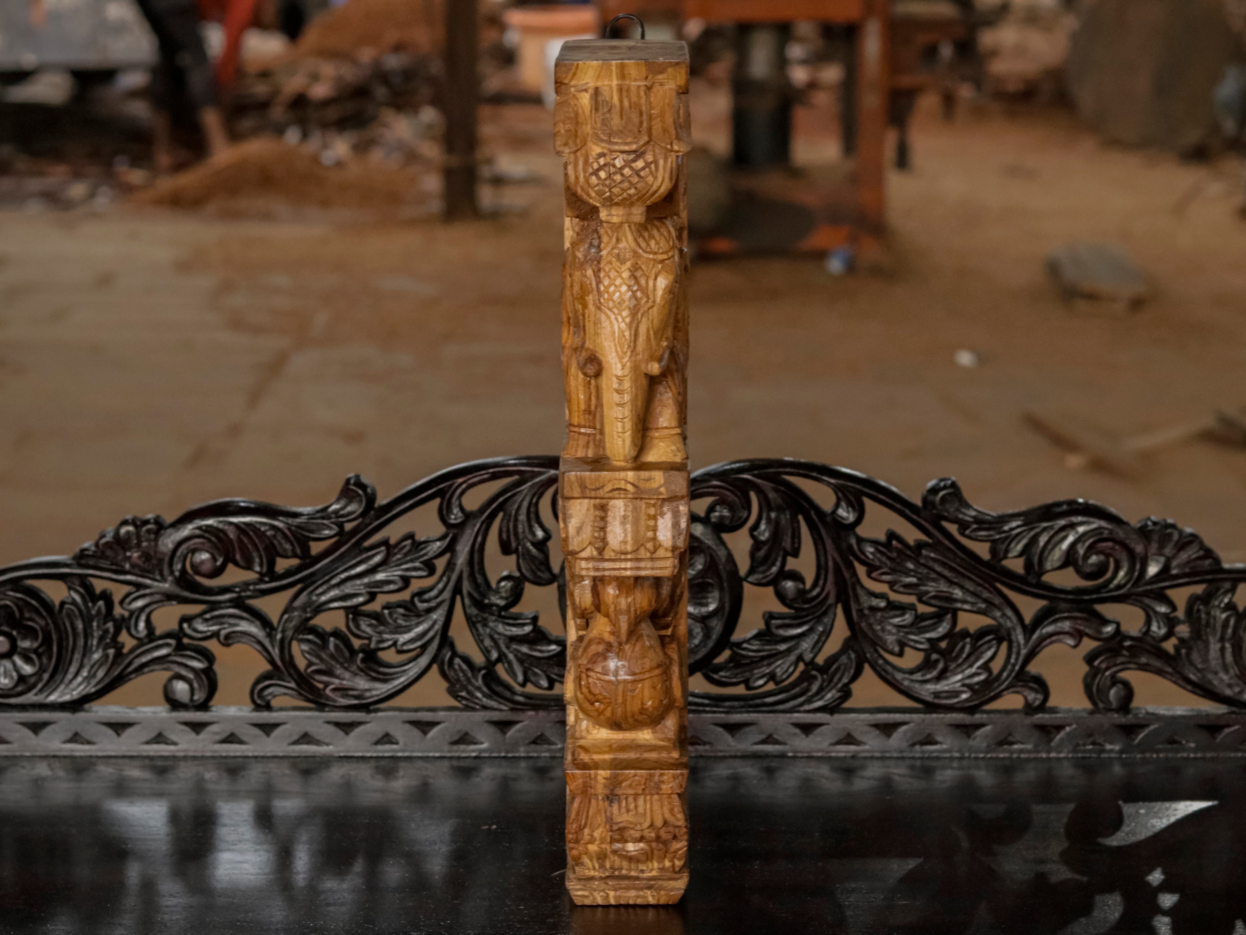 Elephant peacock figurine teak wood corbel door bracket Door Bracket