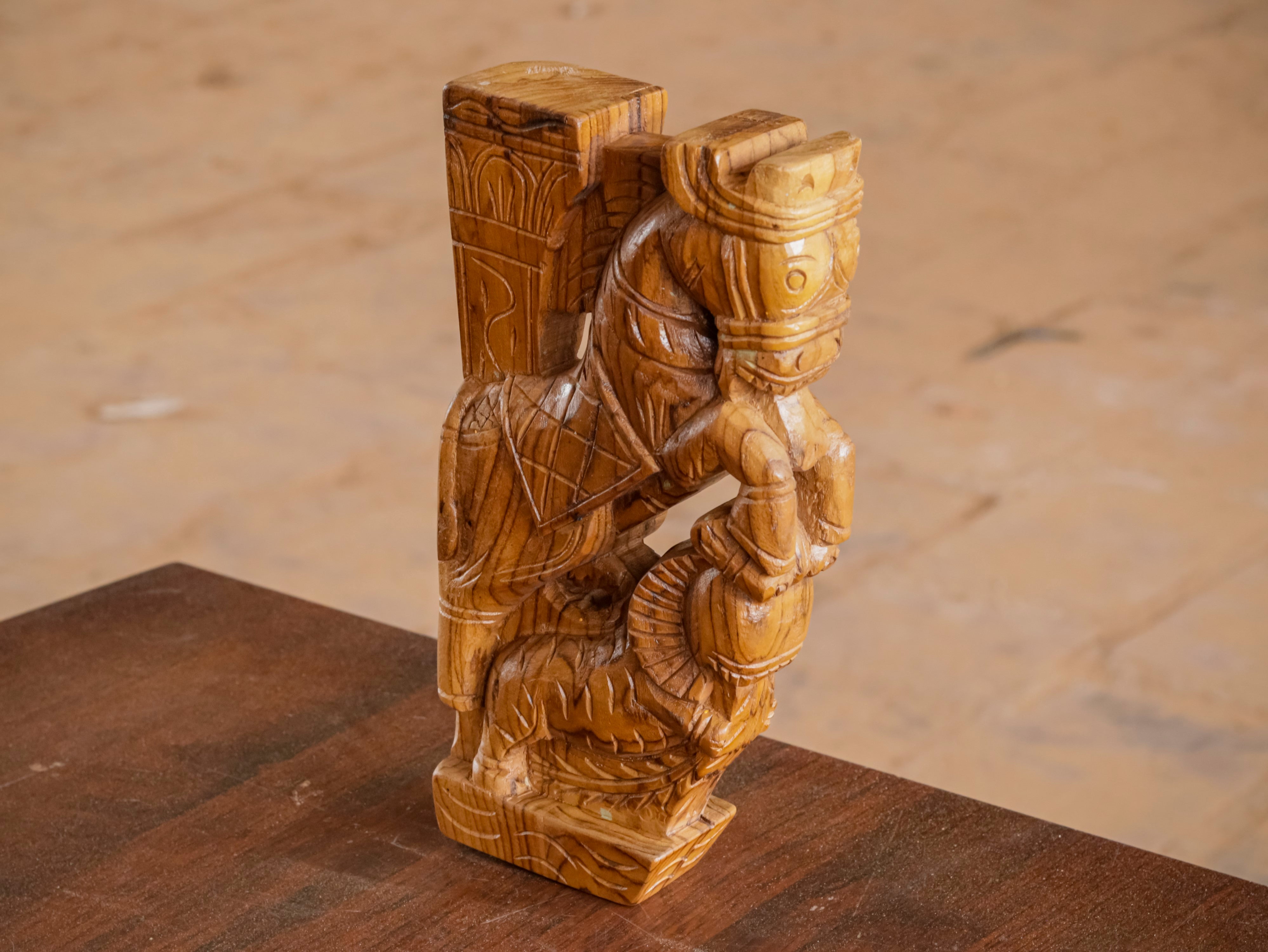 Wooden 1ft horse and Yali Door Bracket Door Bracket