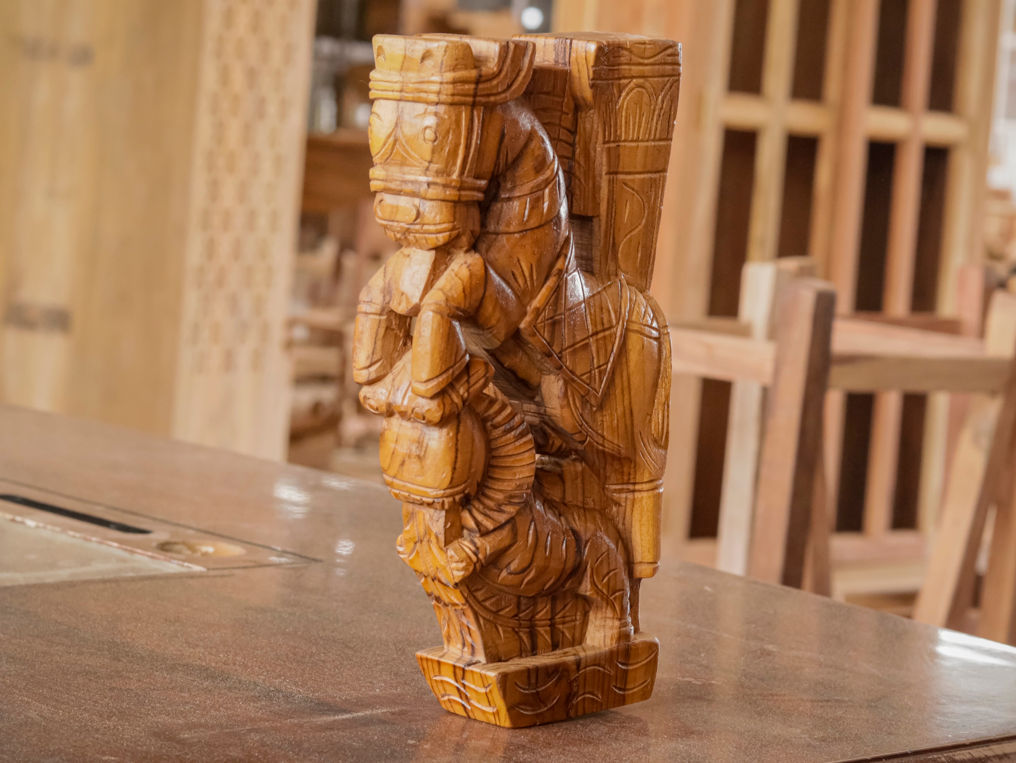 Wooden 1ft horse and Yali Door Bracket Door Bracket