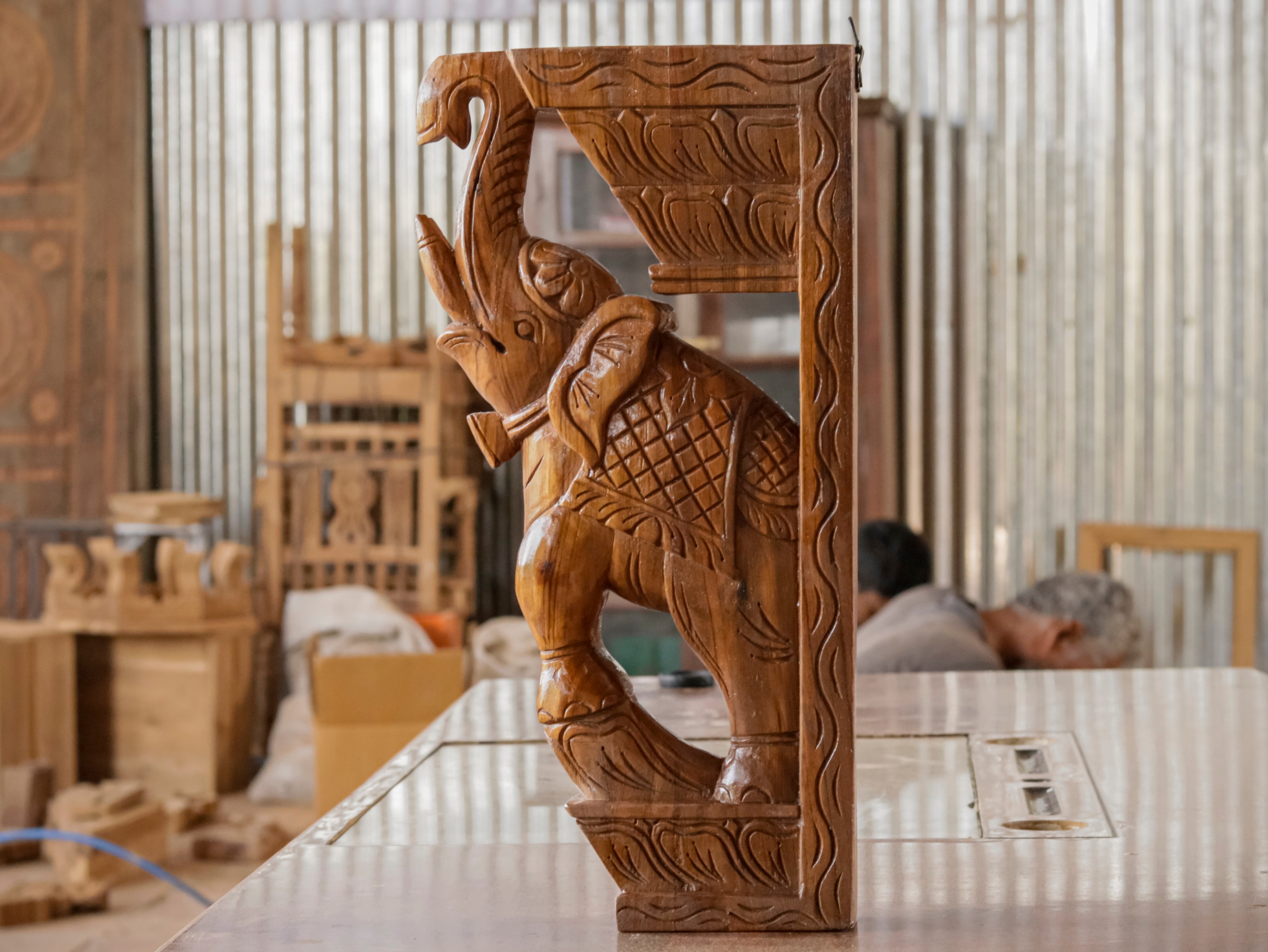 Solid teak elephant dance Door bracket Door Bracket