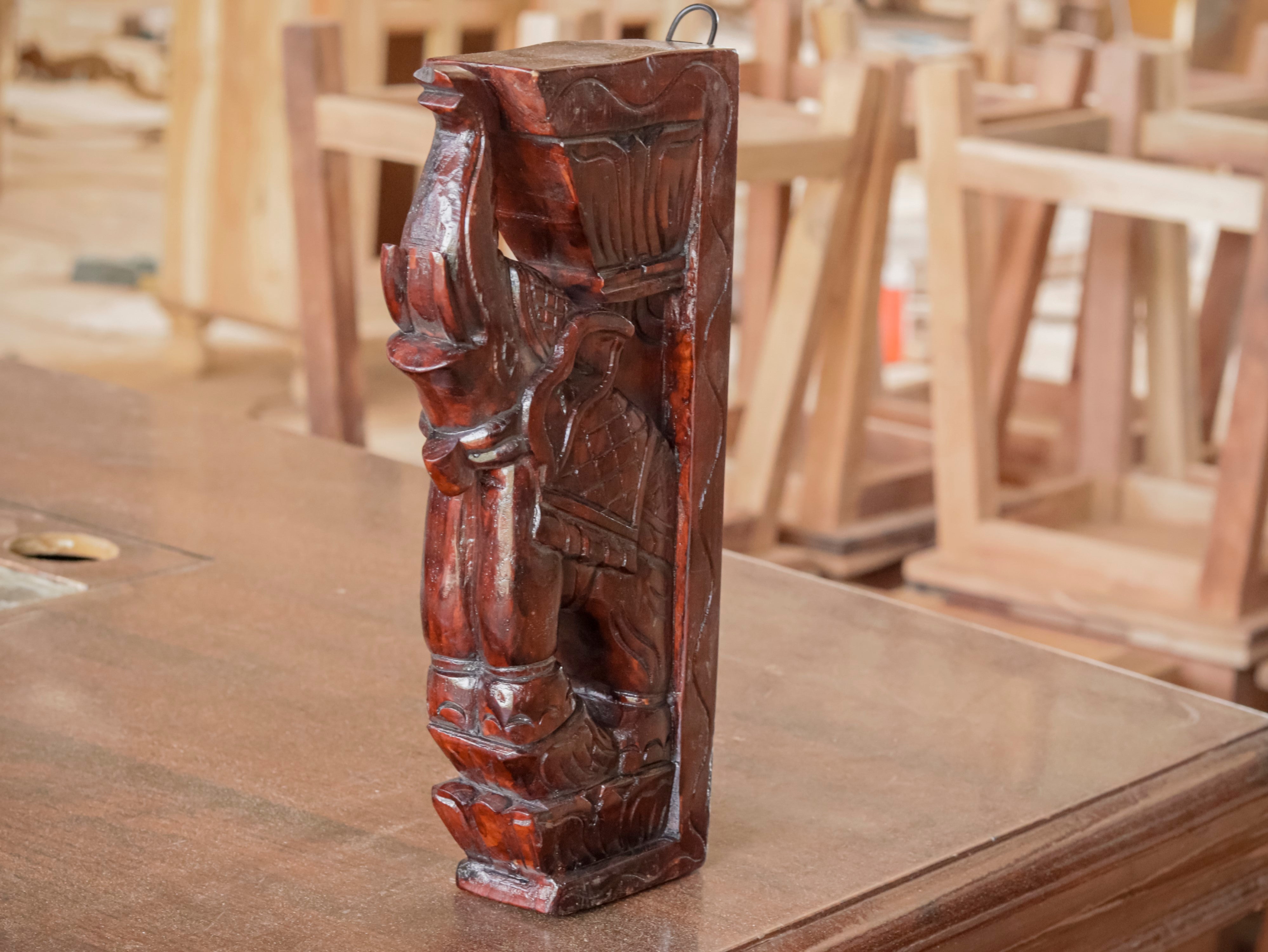 Solid teak elephant dance 1ft height Door bracket Door Bracket