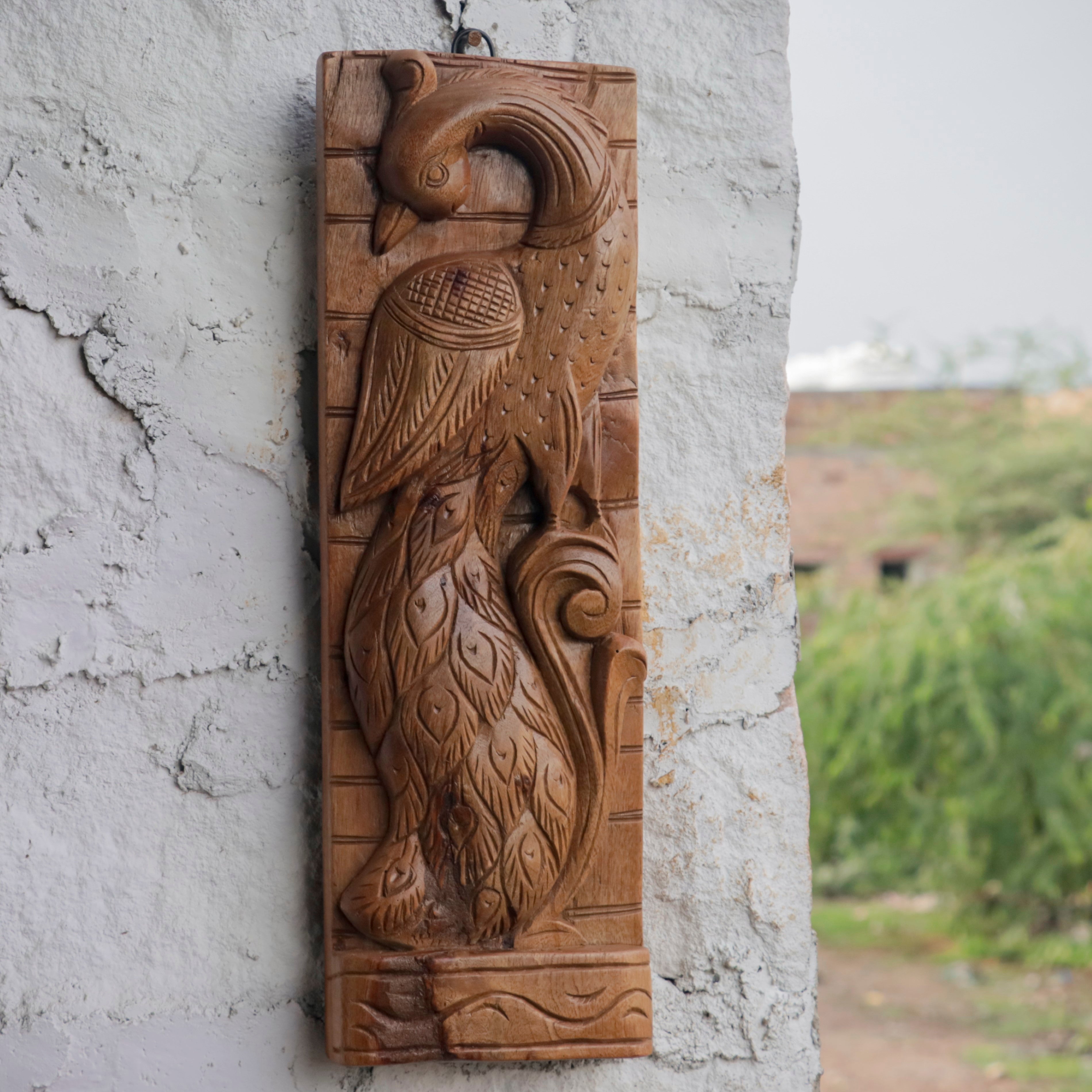 Beautifully Carved Bird Handmade Wooden Wall Decor Door Bracket