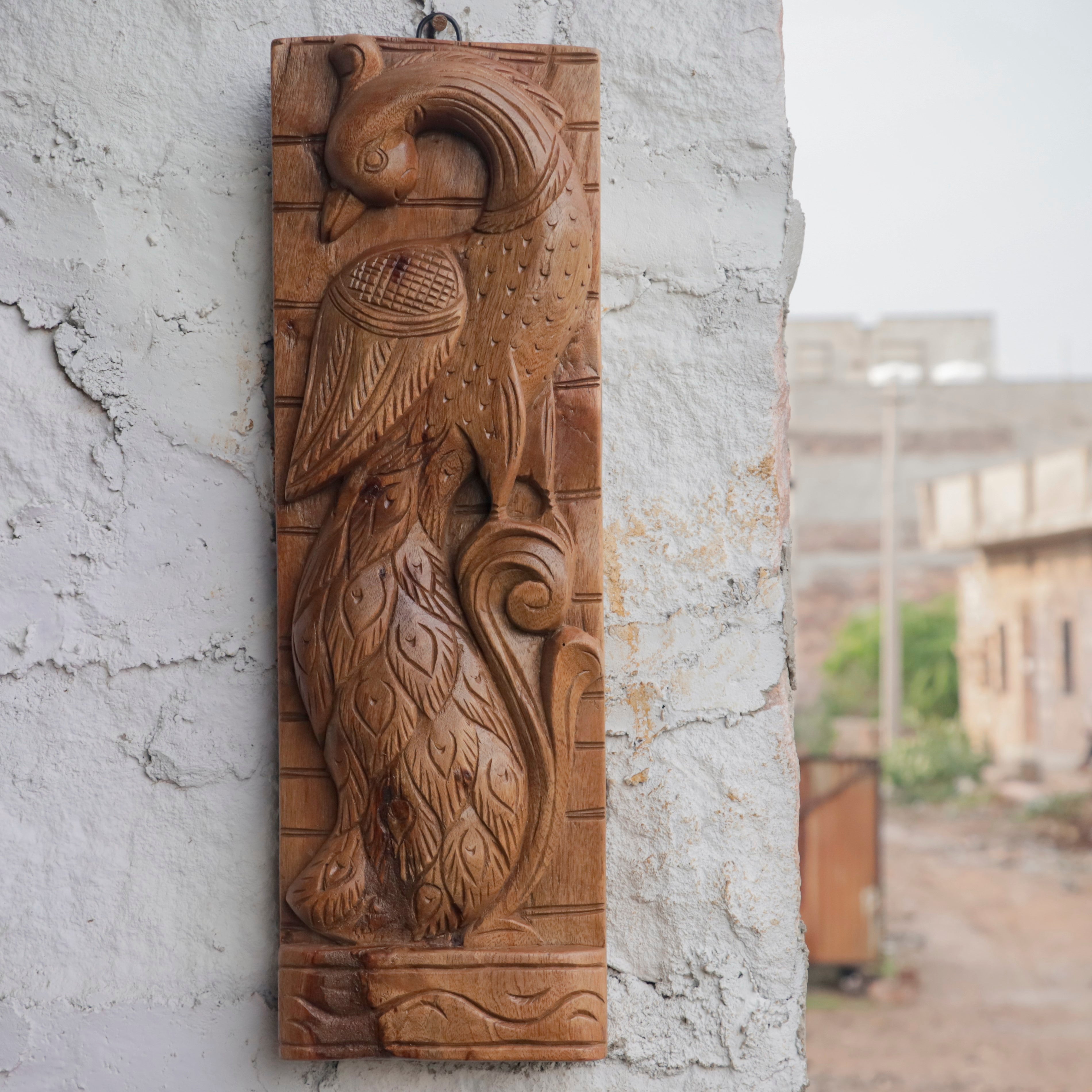 Beautifully Carved Bird Handmade Wooden Wall Decor Door Bracket