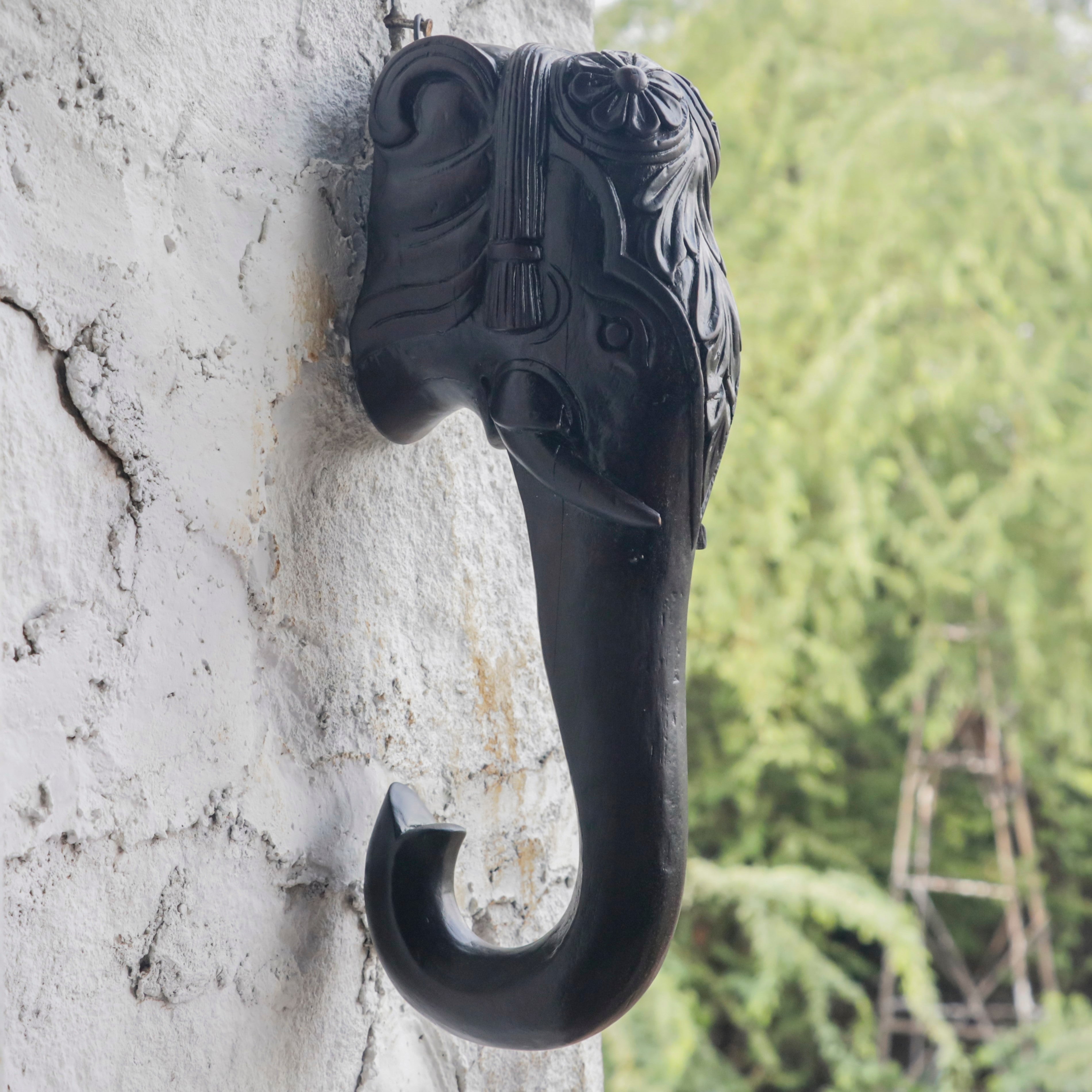 Wooden Royal Elephant Trunk Door Decor Door Bracket